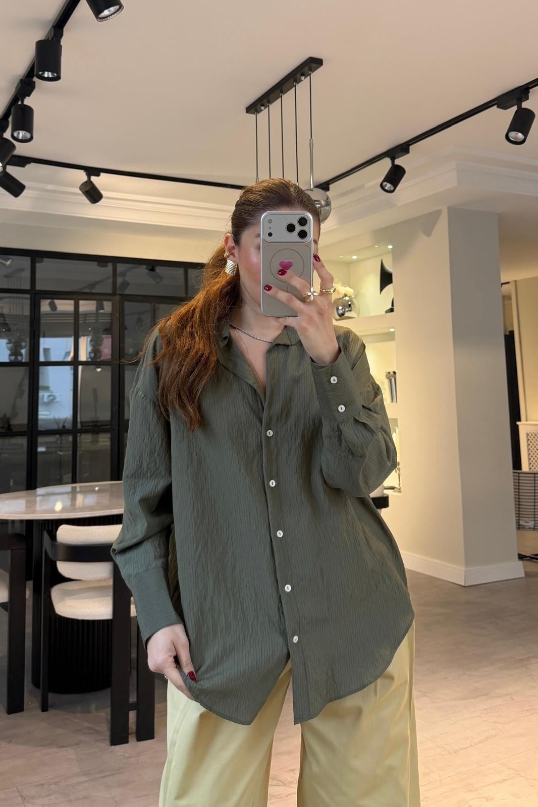 ÇİZGİLİ TENSEL GÖMLEK/0301