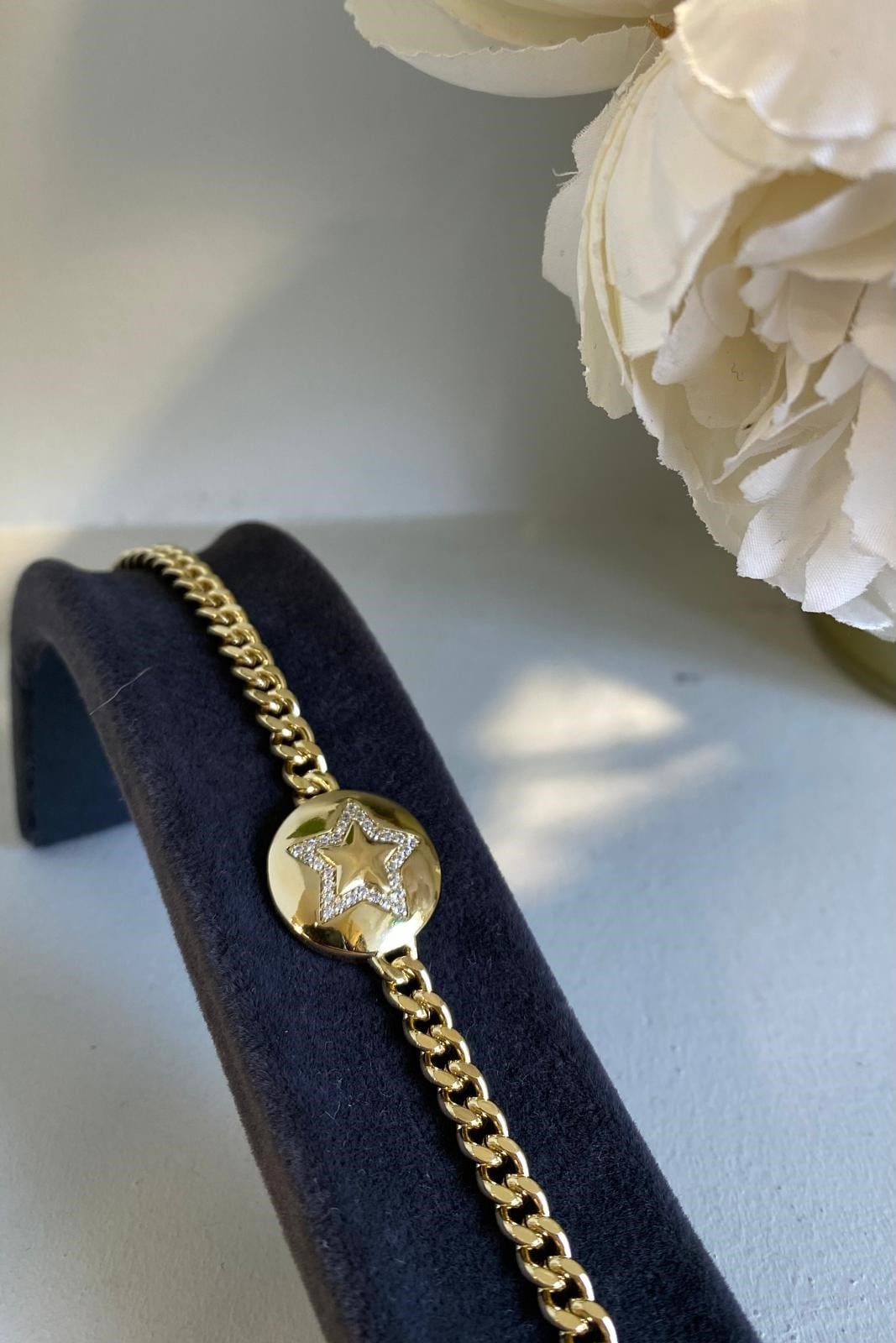 YILDIZ TAŞLI PLAKA BİLEZİK