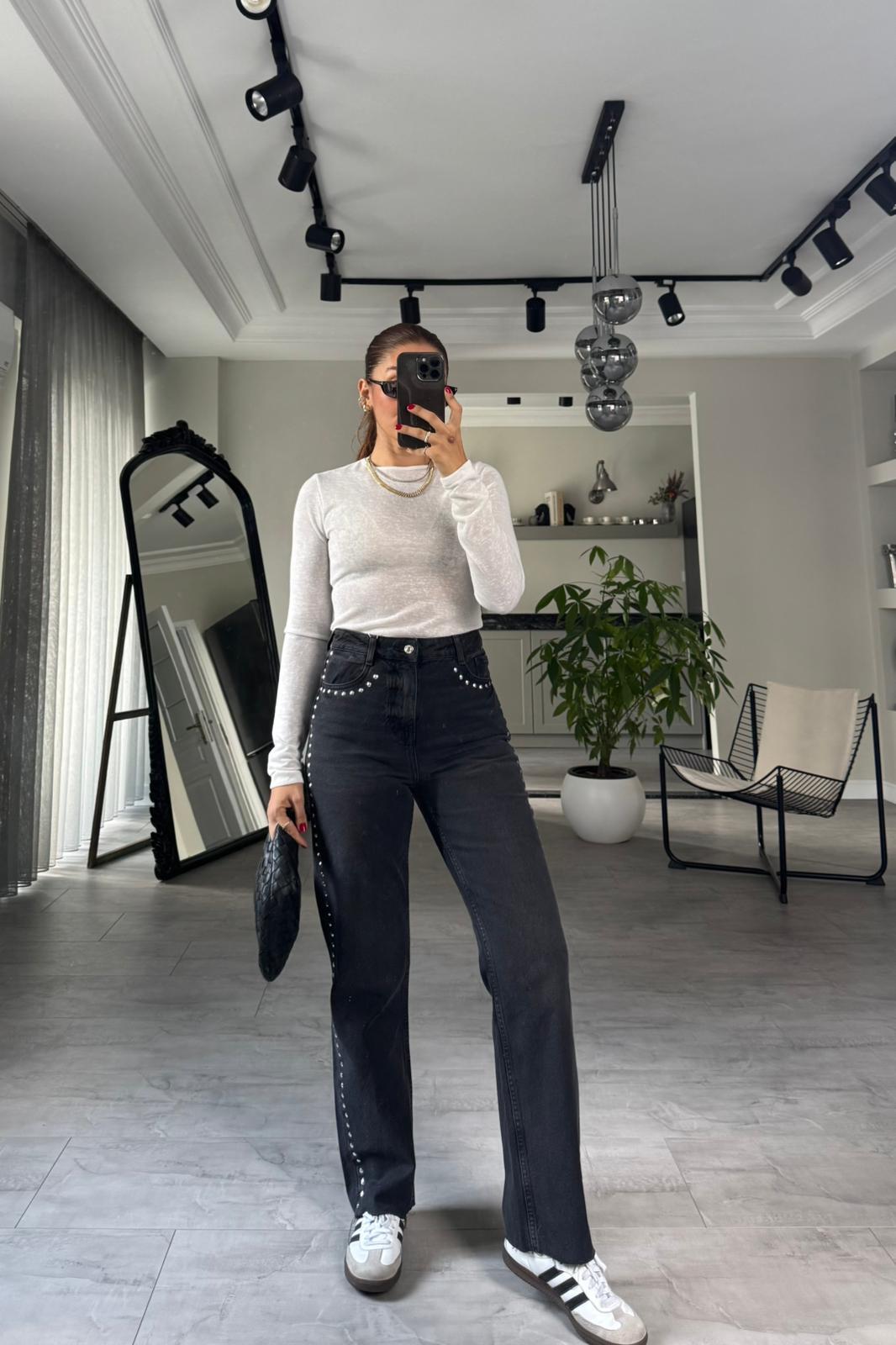 ROCKY ZIMBALI YÜKSEK BEL STRAIGHT JEAN