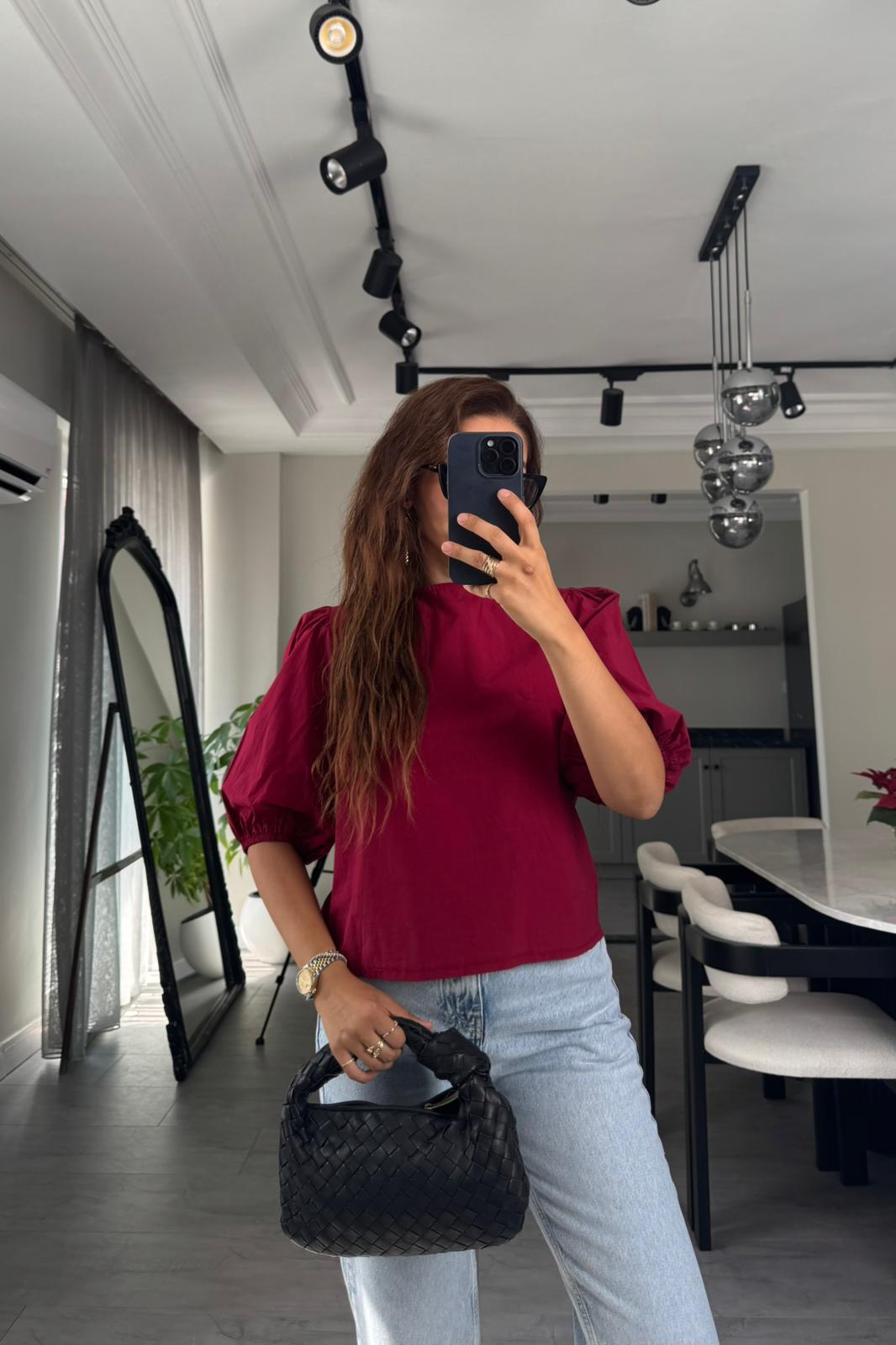 ARKASI FİYONKLU BLUZ/31252