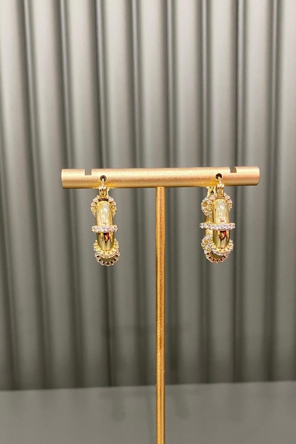 TAŞLI ŞERİT HALKA KÜPE