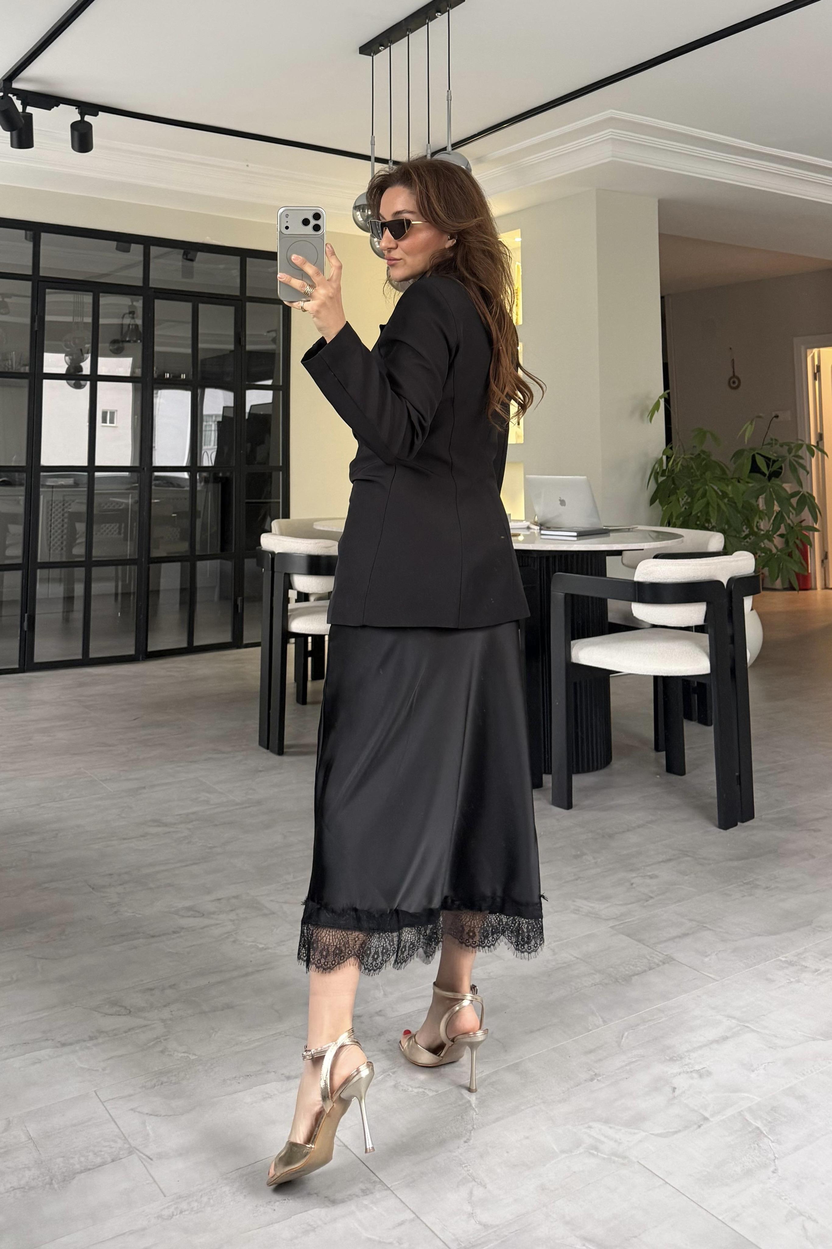 ETEK UCU DANTELLİ SATEN ETEK/10551