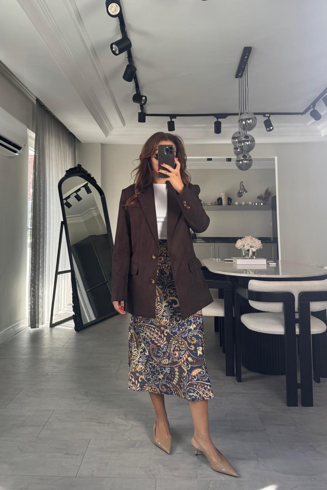 İKİ DÜĞMELİ SÜET BLAZER CEKET/8231