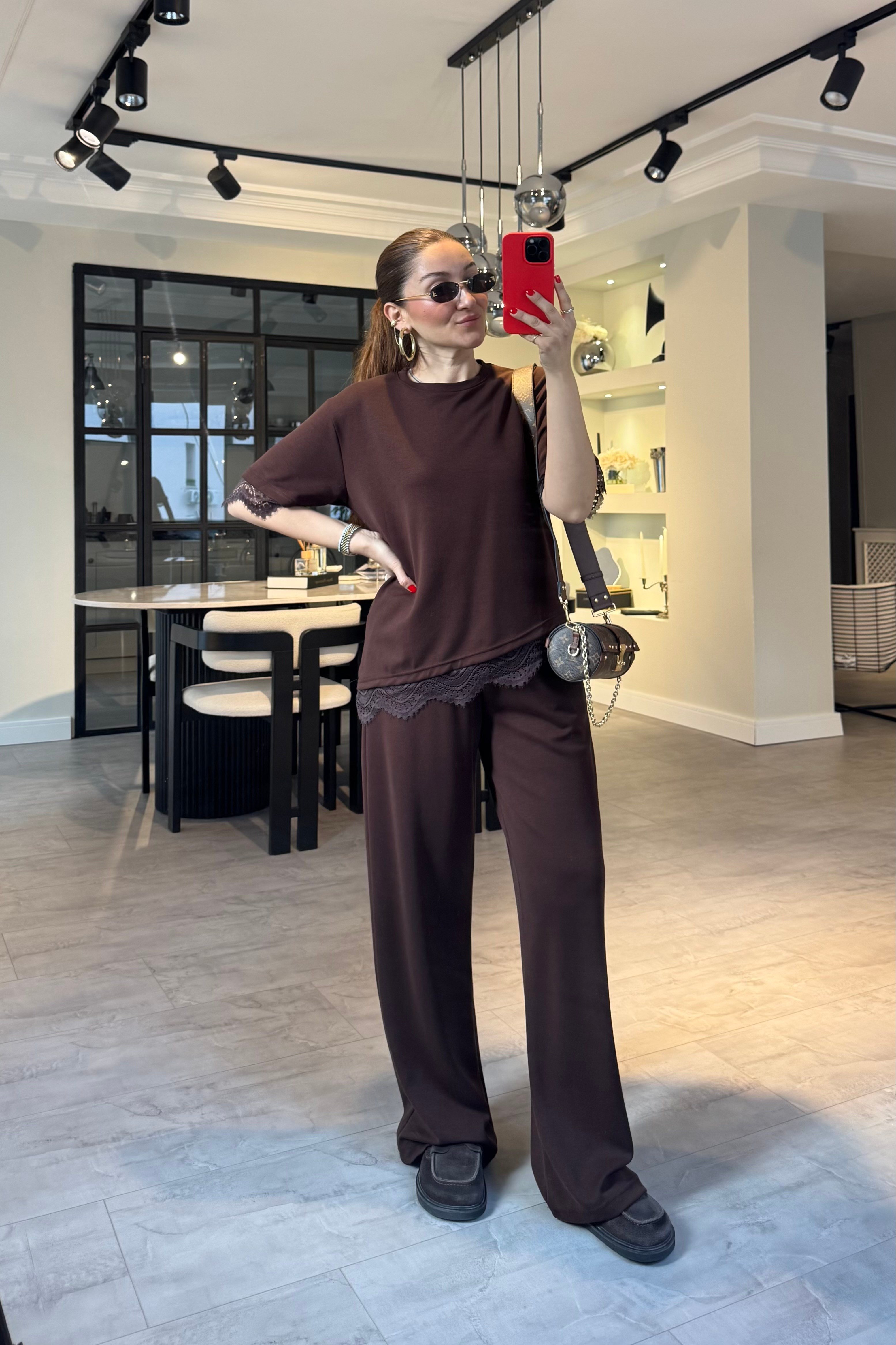 KISAKOL DANTEL DETAYLI MODAL TAKIM/7114