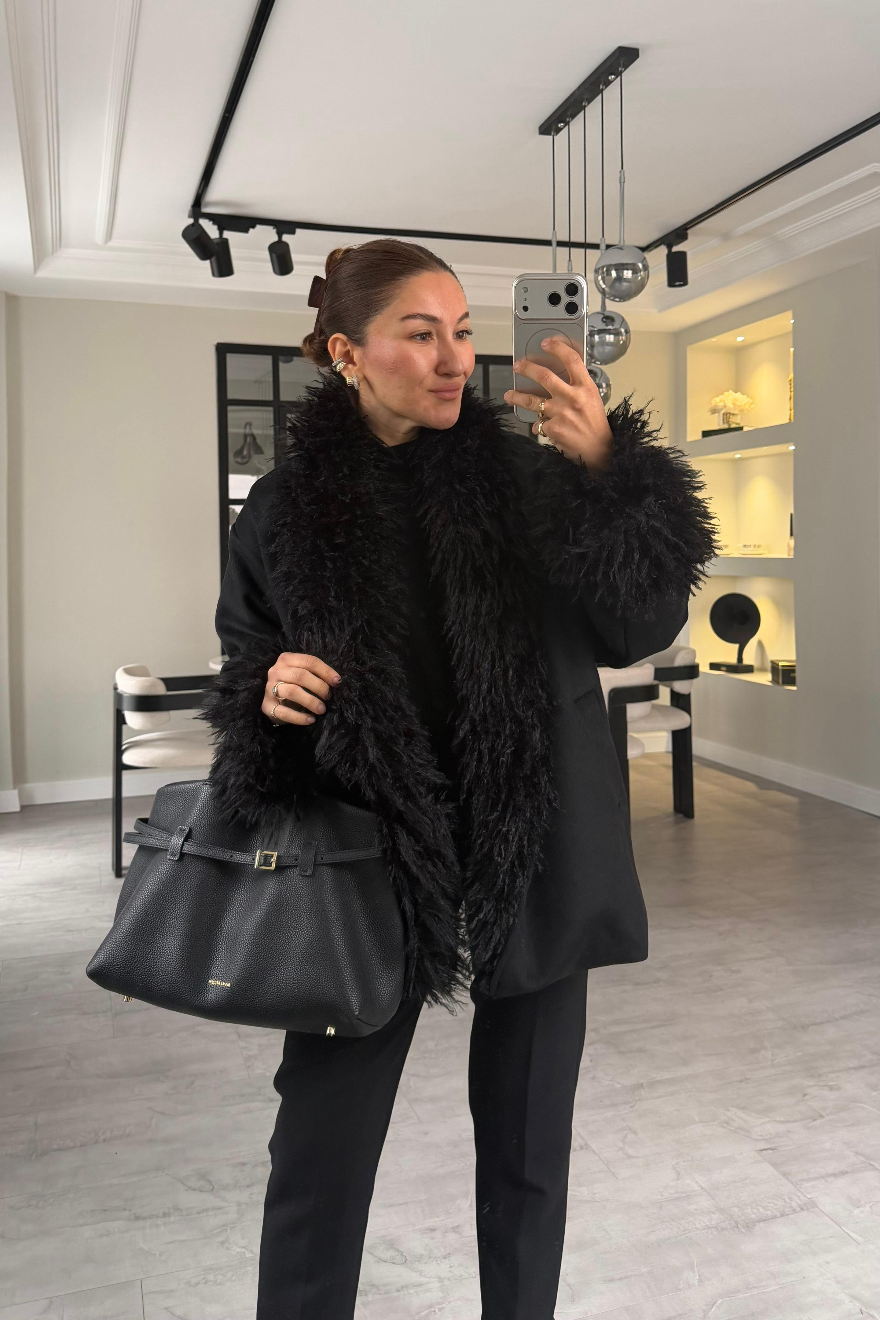 KÜRK DETAYLI KAŞE CEKET/1263