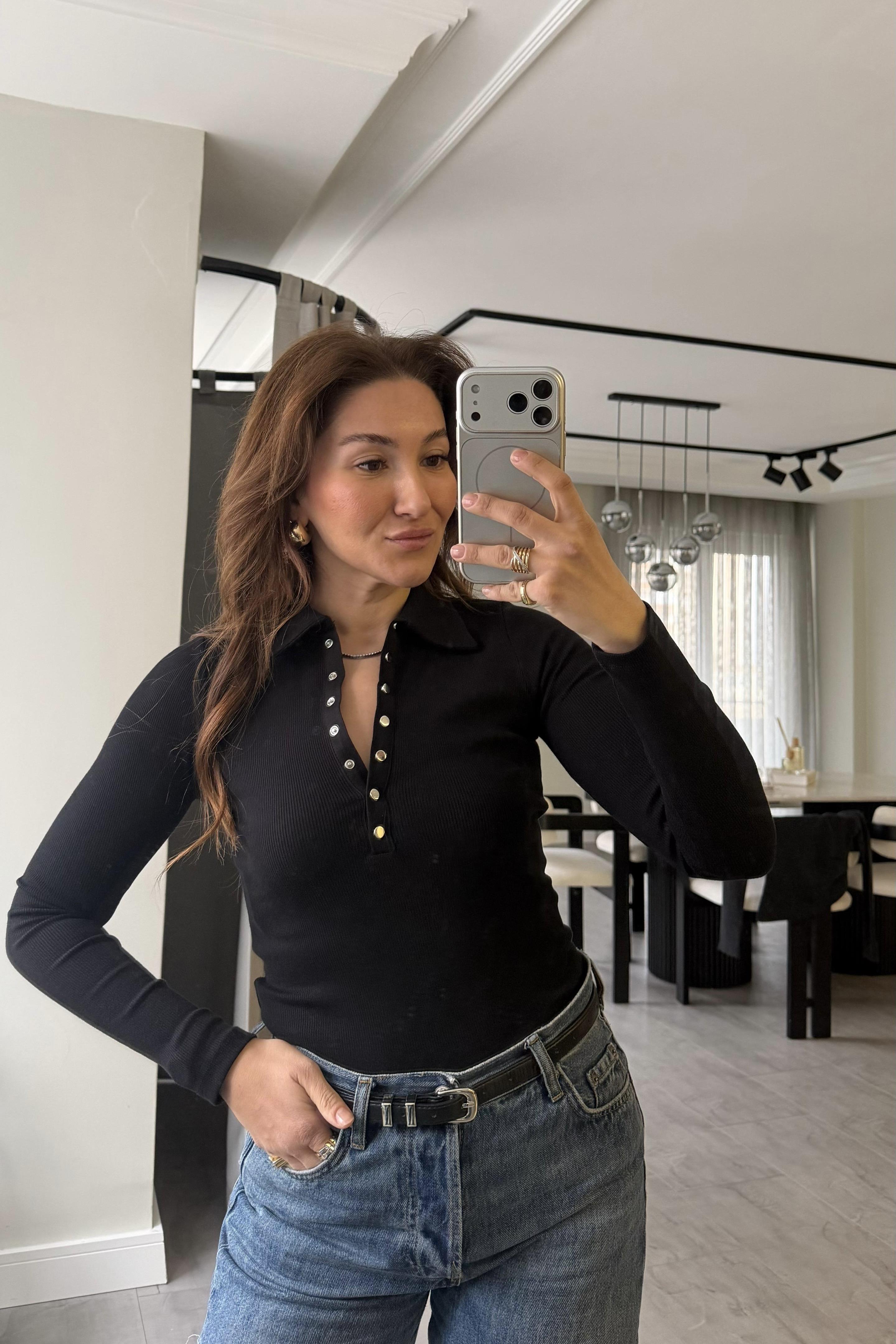 POLO YAKA SİLVER ÇITÇITLI BODY/17276