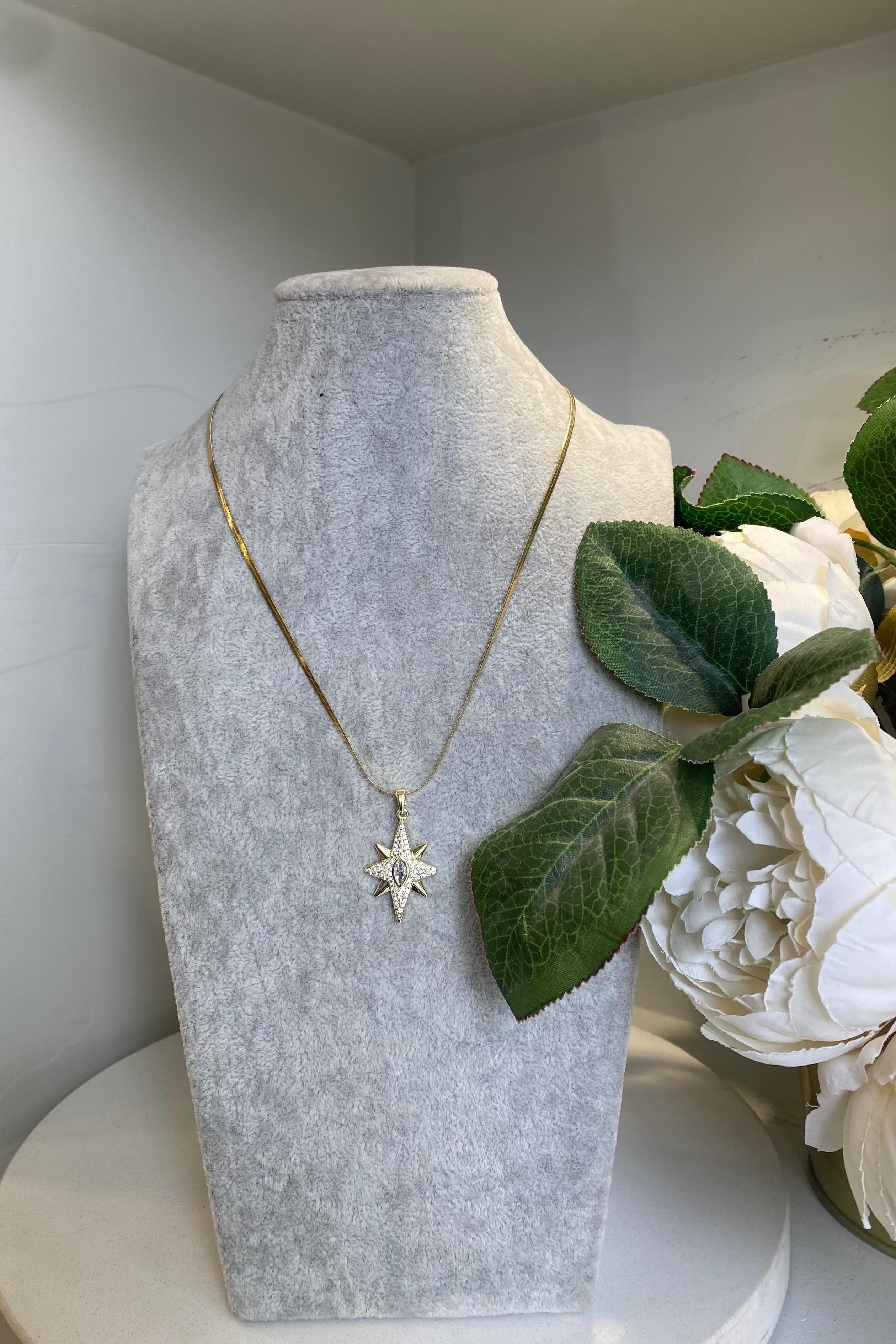 ZİRKON KUZEY YILDIZI İTALYAN ZİNCİR KOLYE