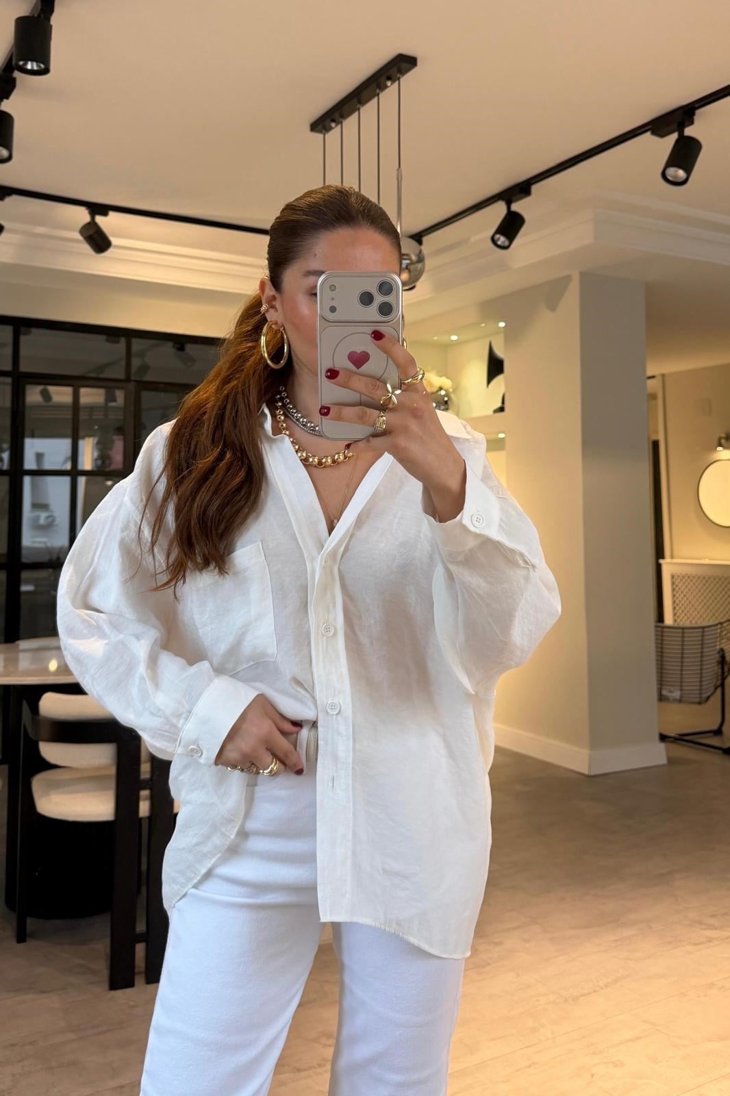 OMUZU DÜŞÜK OVERSIZE GÖMLEK/4612