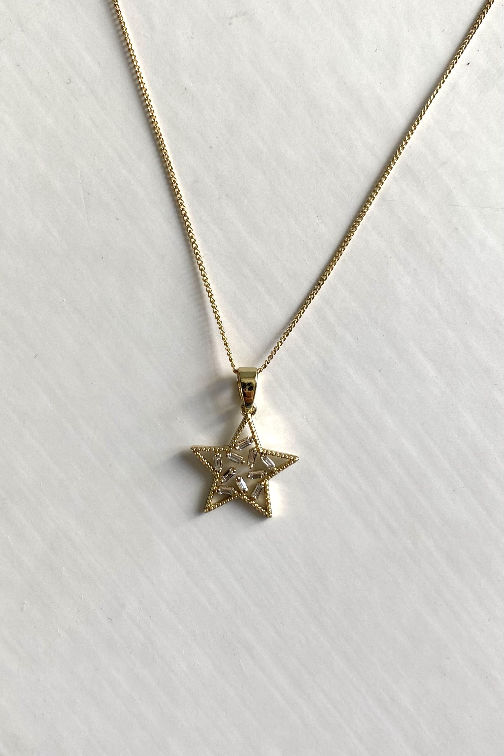 KESME TAŞLI YILDIZ HAYALET KOLYE