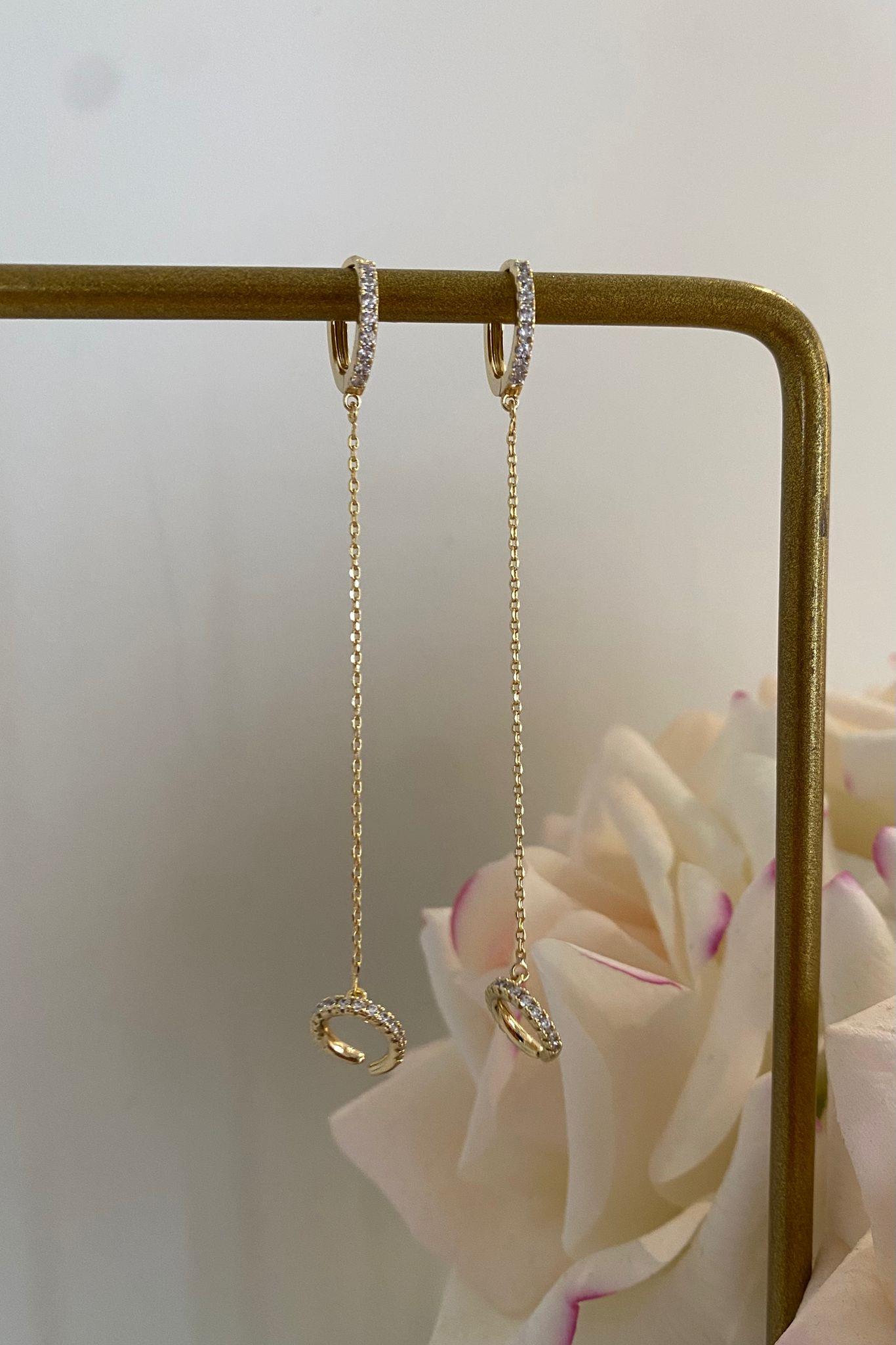 TAŞLI ZİNCİR KIKIRDAK KÜPE