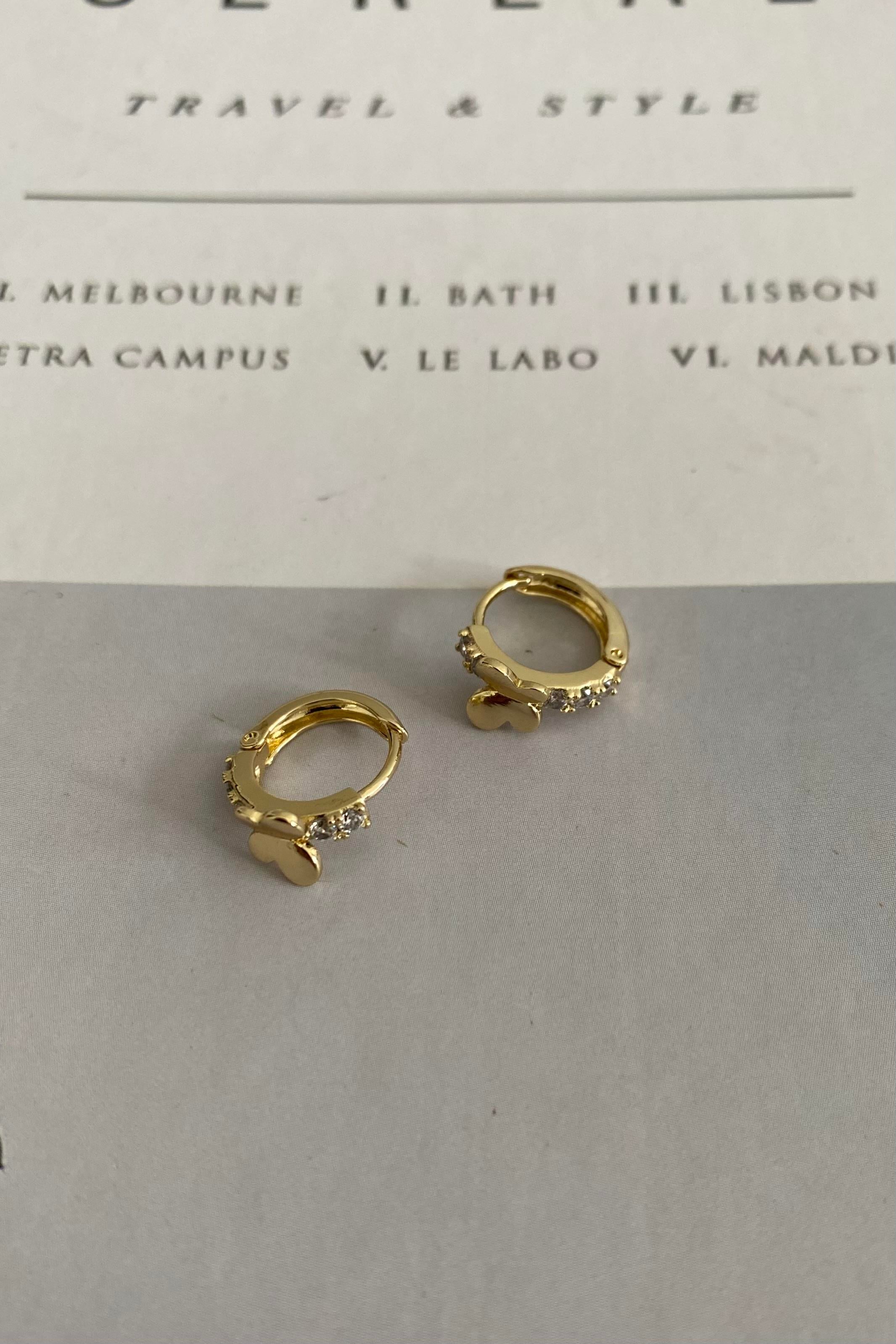 TAŞ DETAY KELEBEK KÜPE 1CM