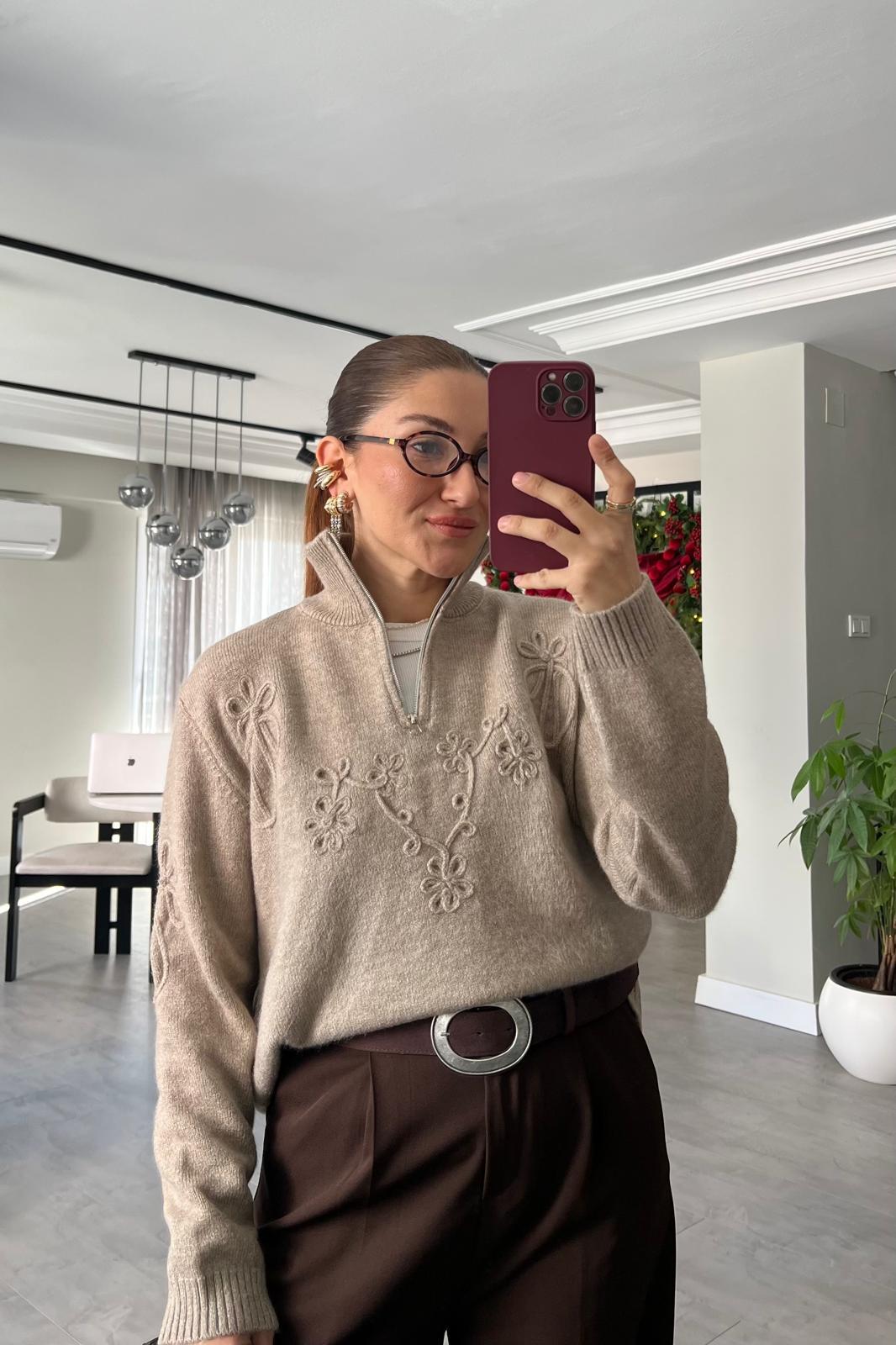 FERMUARLI SÜZÜNELİ KAZAK/1124