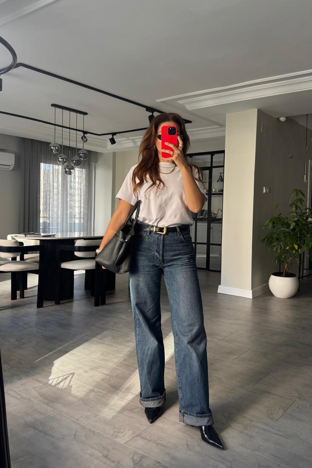 BAGGY PAÇA KATLAMALI JEAN