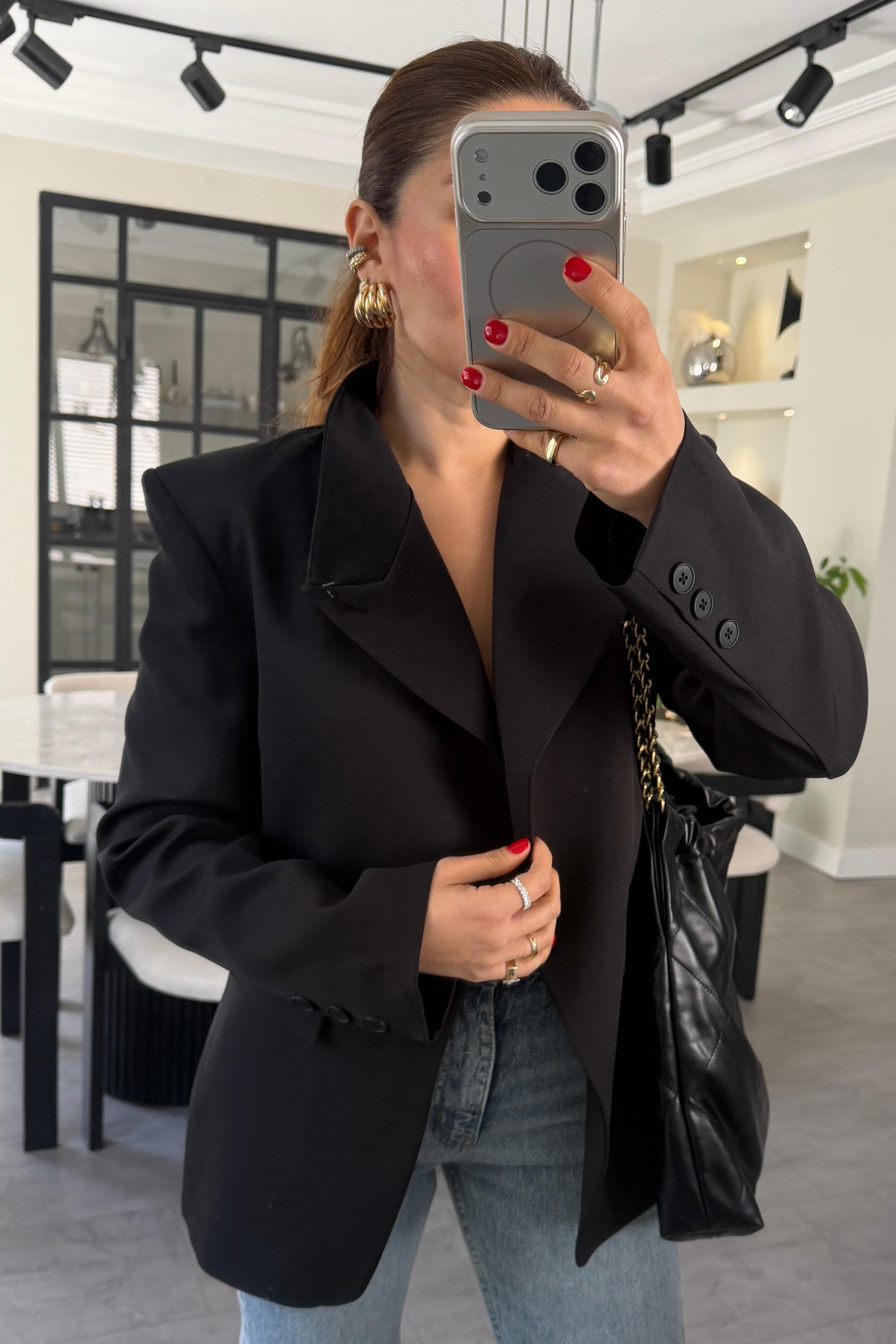 DİK YAKA TEK DÜĞME BLAZER CEKET/2330