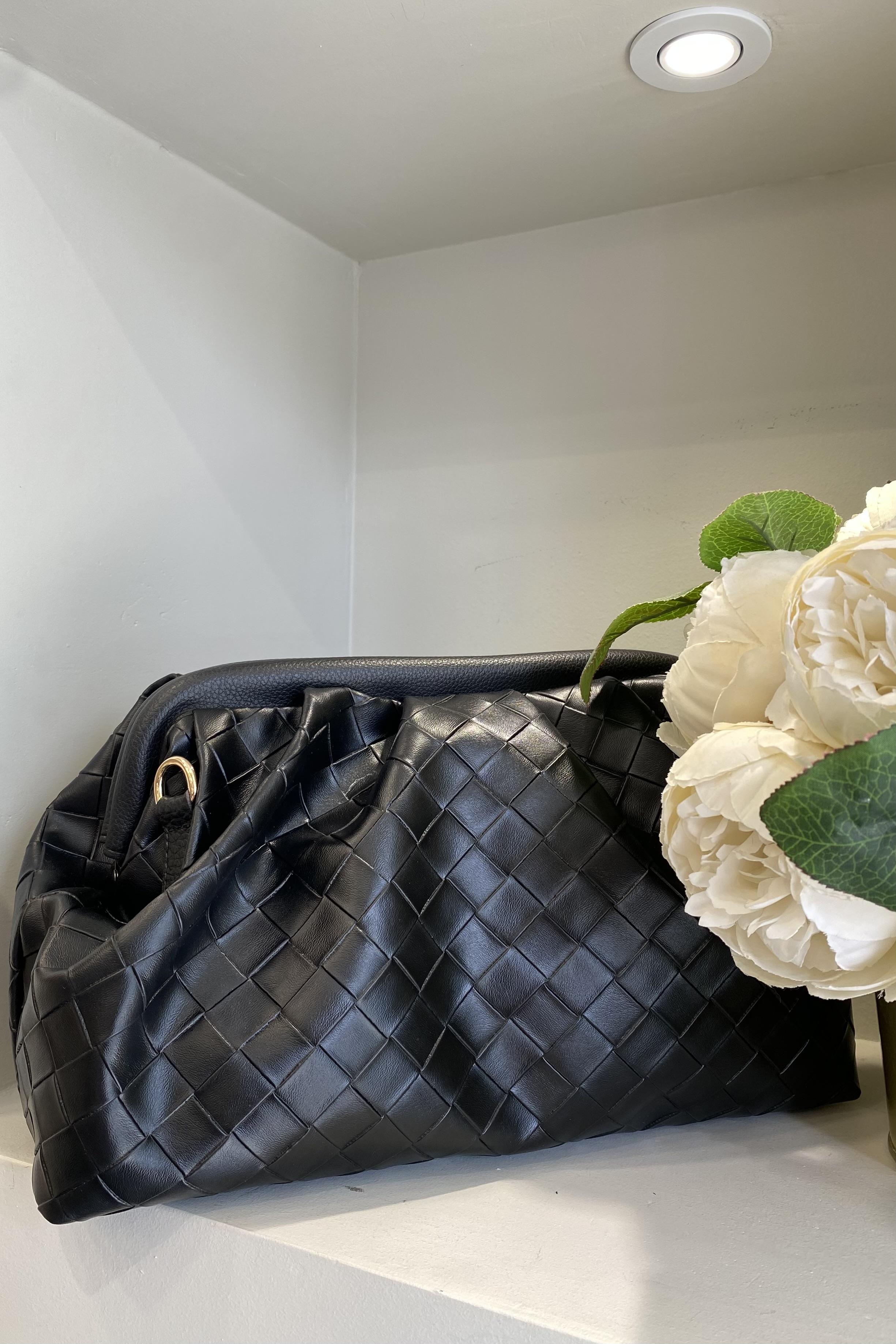 MERİ ÖRGÜ DETAYLI EL VE OMUZ ÇANTA/0508