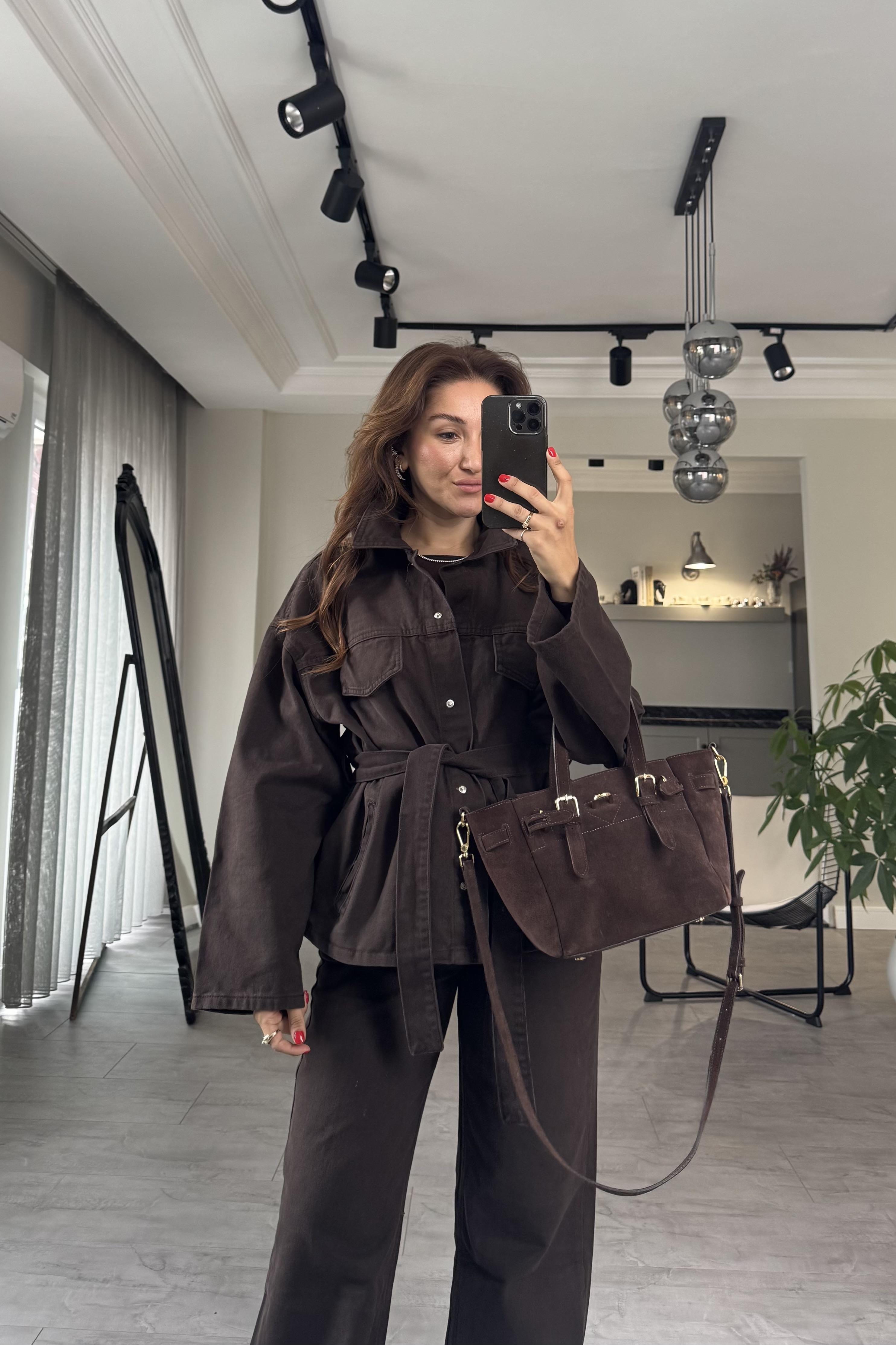 KEMERLİ DENİM CEKET/0274