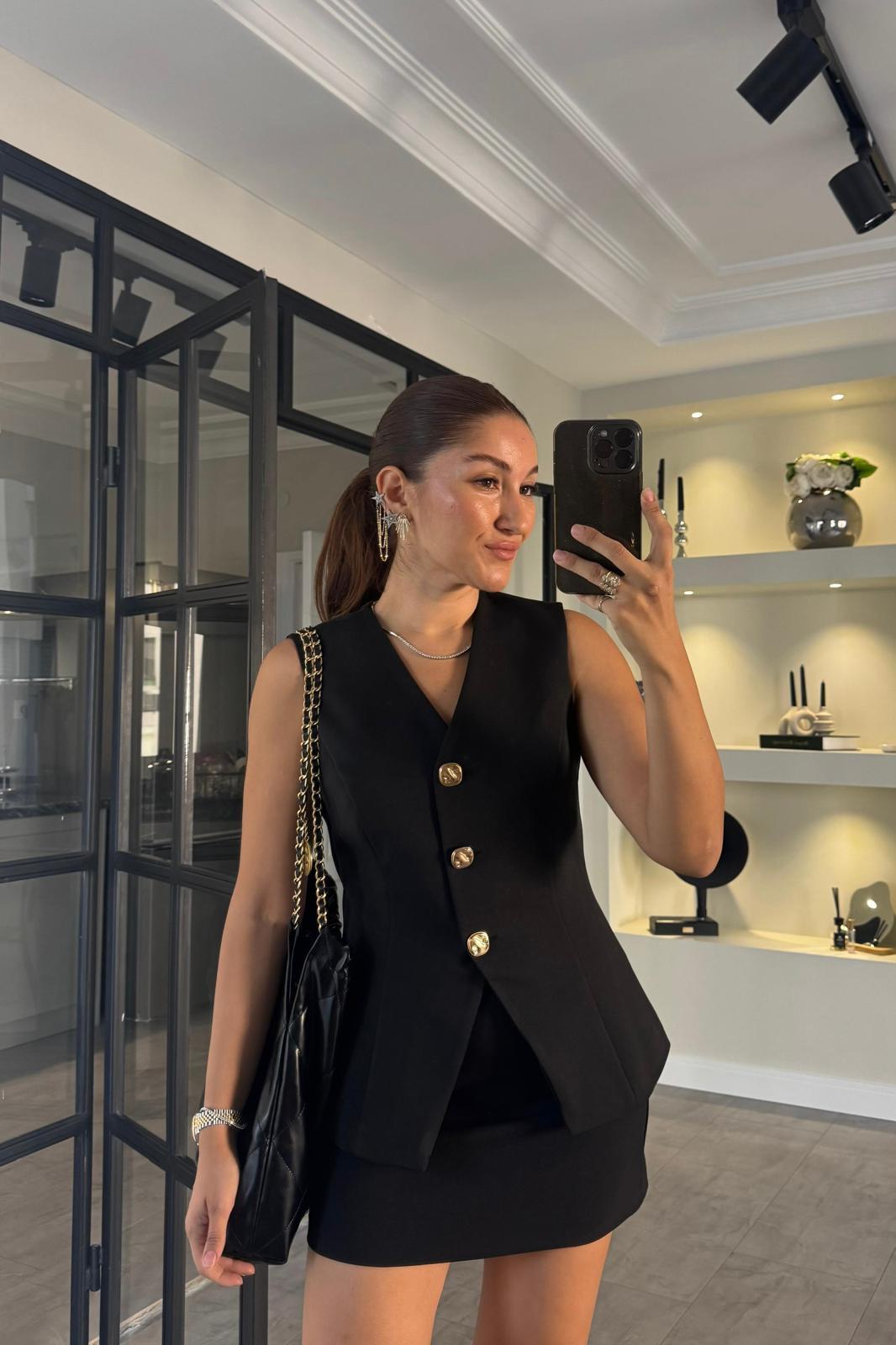 KARE GOLD DÜĞMELİ YELEK/1165