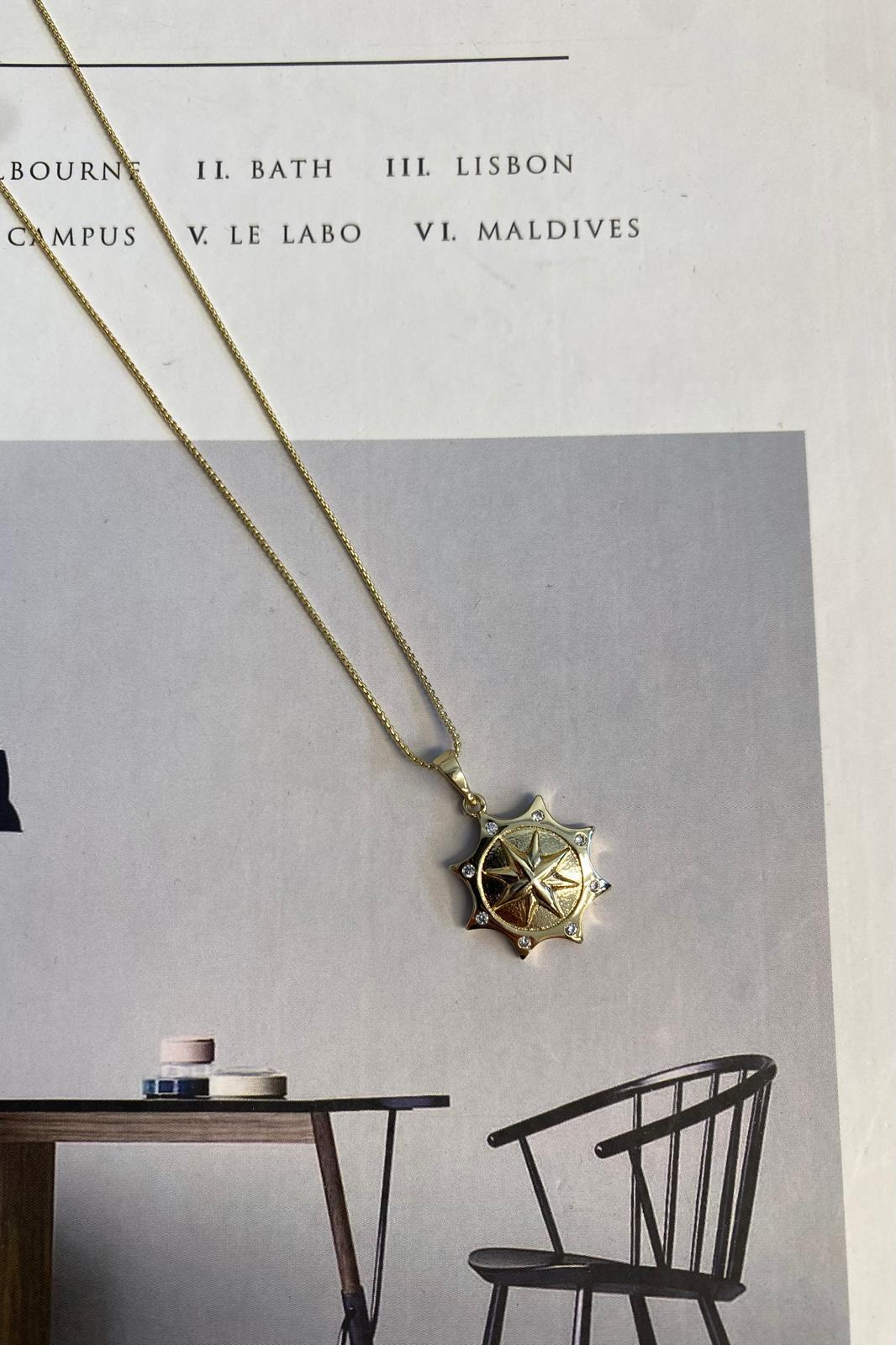 NOKTA TAŞLI DENİZ YILDIZI KOLYE