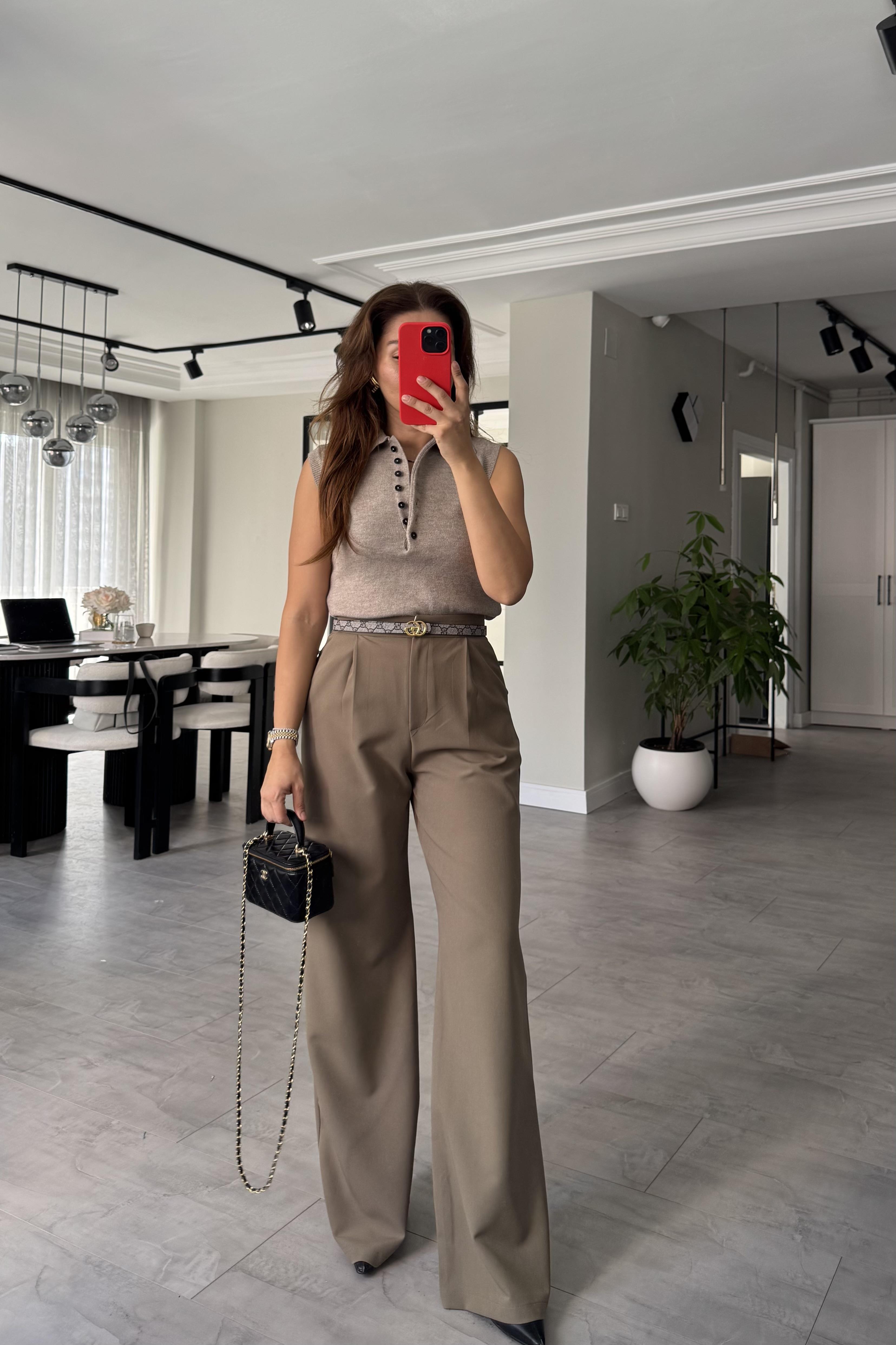 GİZLİ DÜĞMELİ PALAZZO PANTOLON / 250801