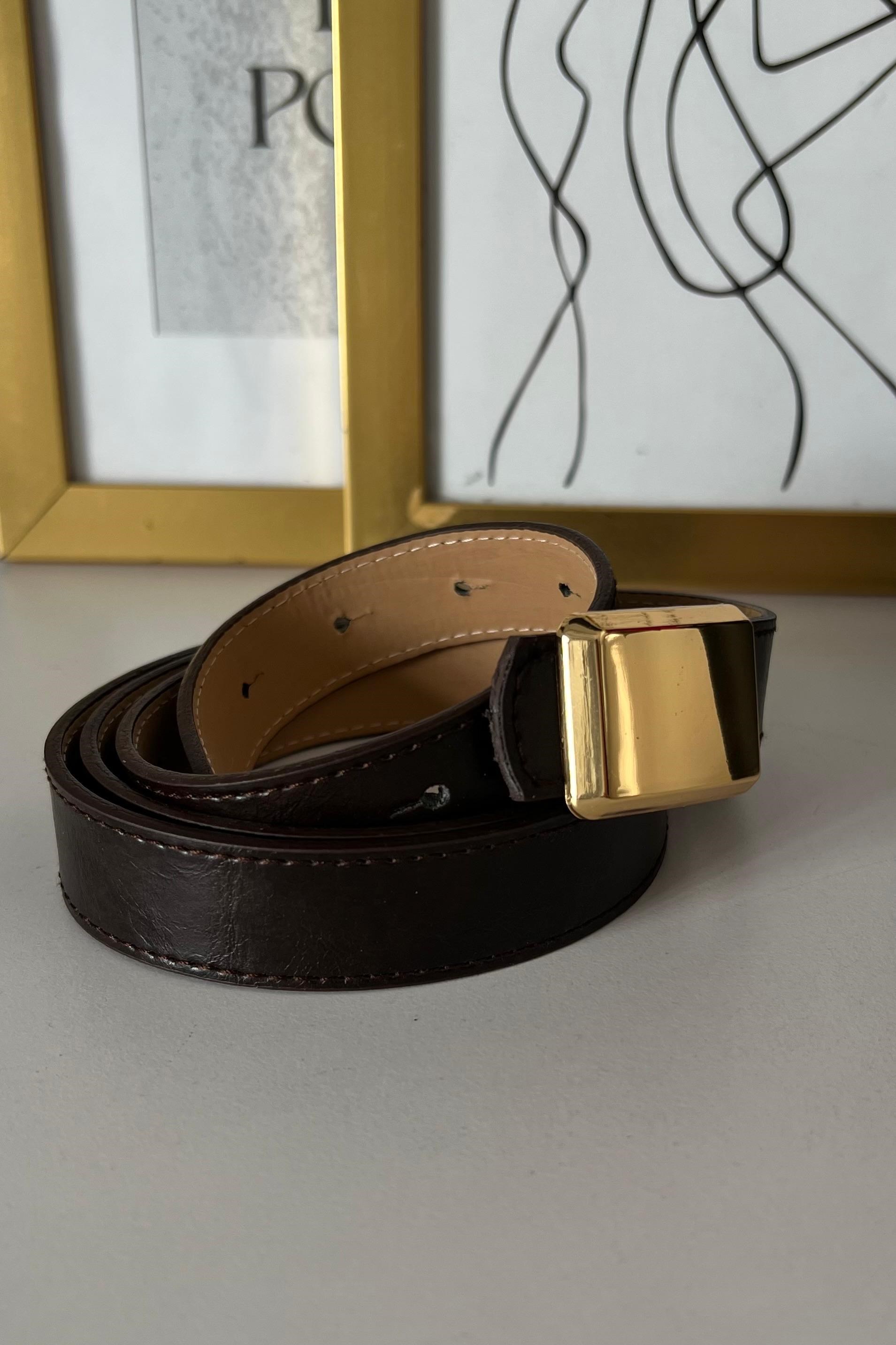 KARE KÜLÇE GOLD KEMER