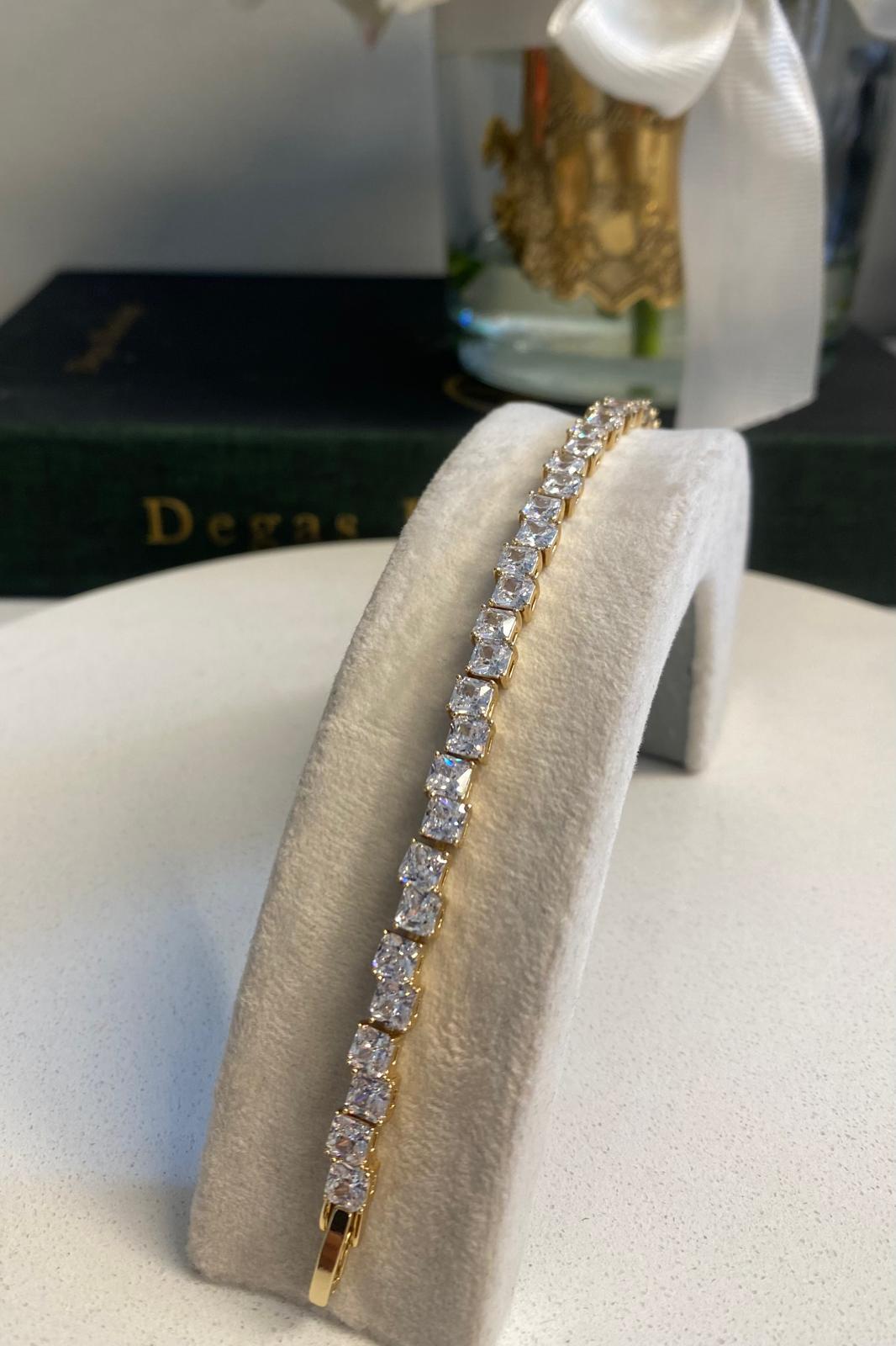 ZİKZAK RESİM KARE TAŞLI BİLEZİK