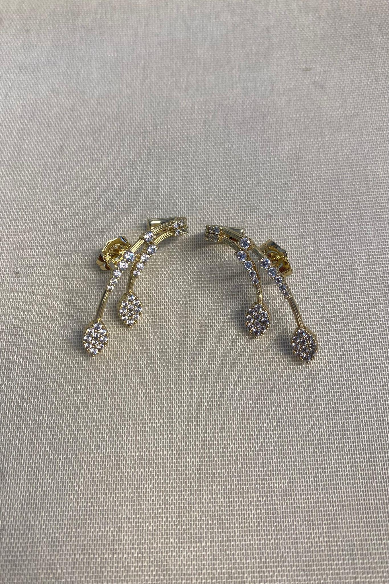 TAŞLI ÇİFT DAL KÜPE