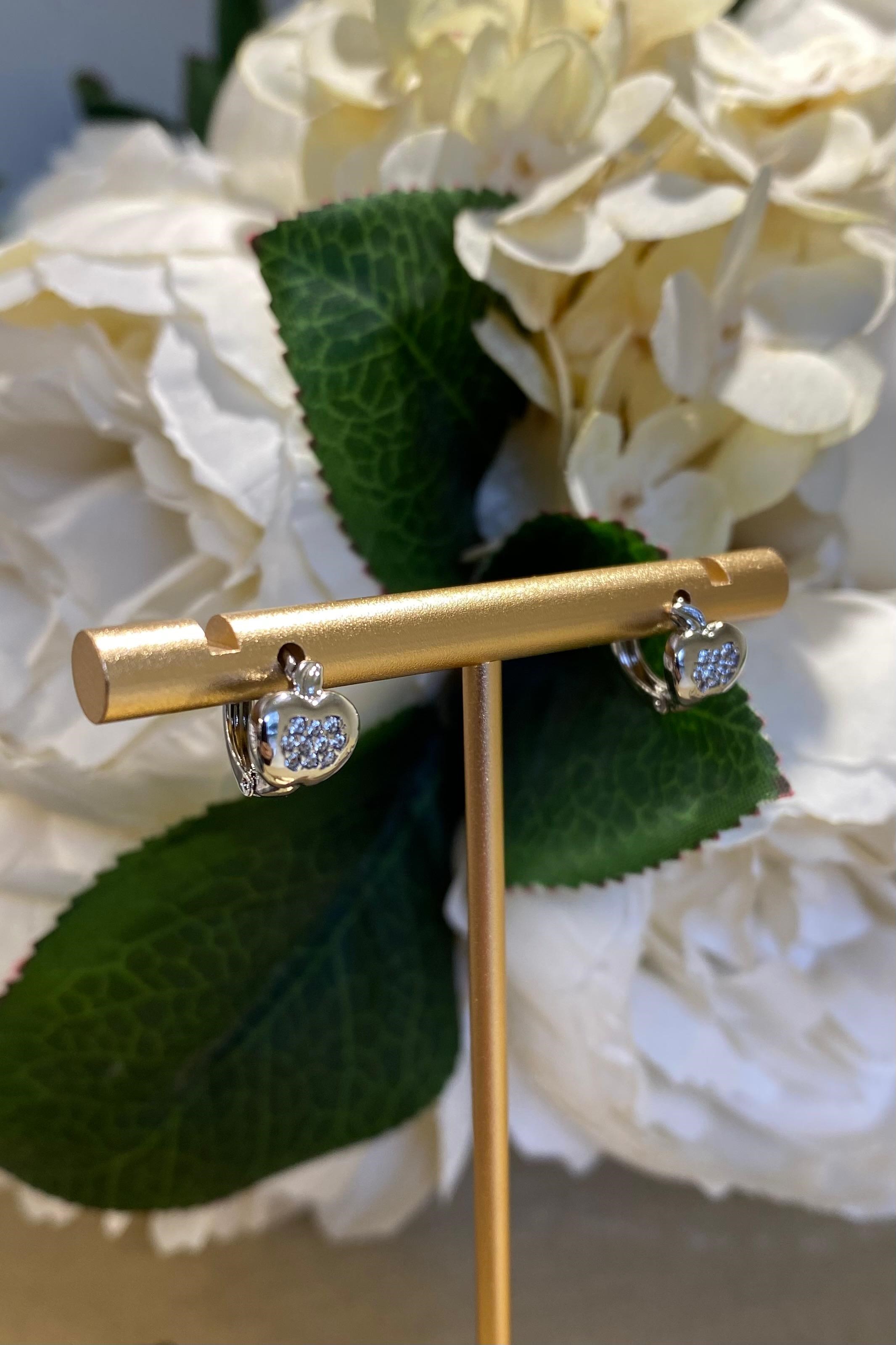 TAŞLI ELMA KÜPE 1CM