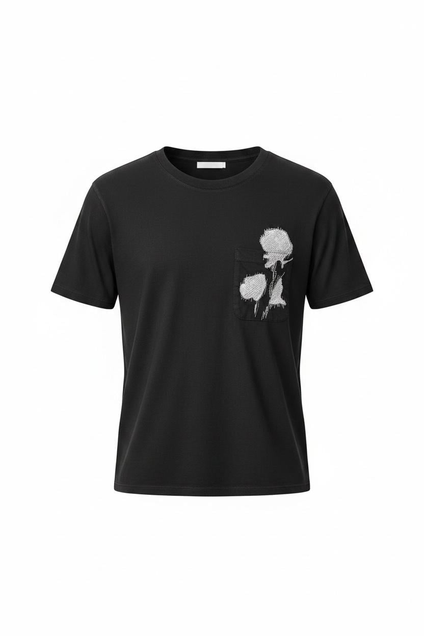 GÜL NAKIŞLI İPK T-SHIRT