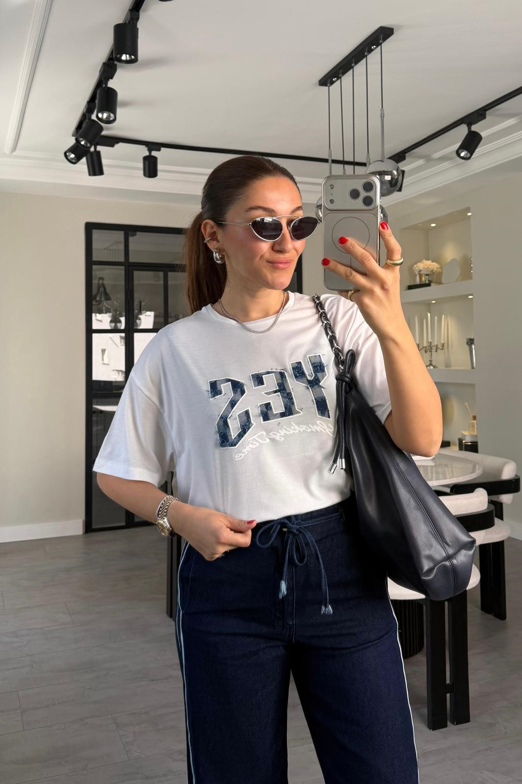 YES DENİM BASKILI T-SHİRT/22880