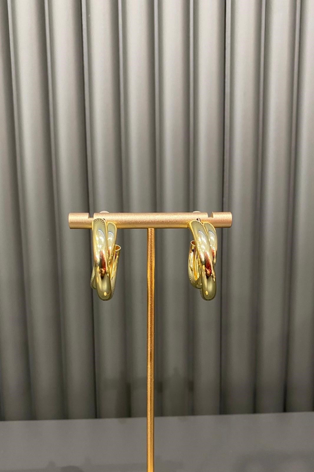 İKİLİ ÇARPRAZ HALKA KÜPE