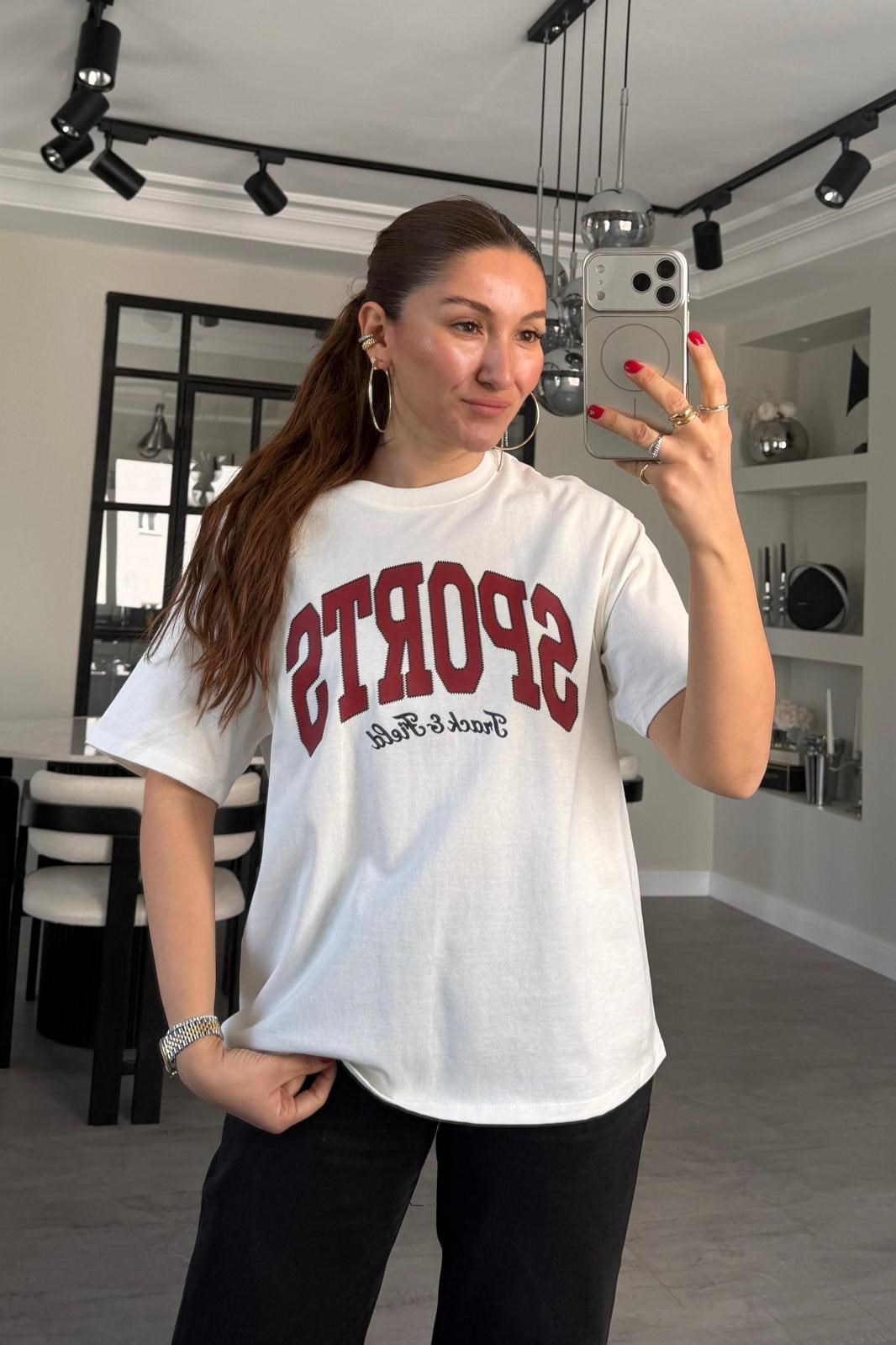 SPORTS YAZILI T-SHİRT