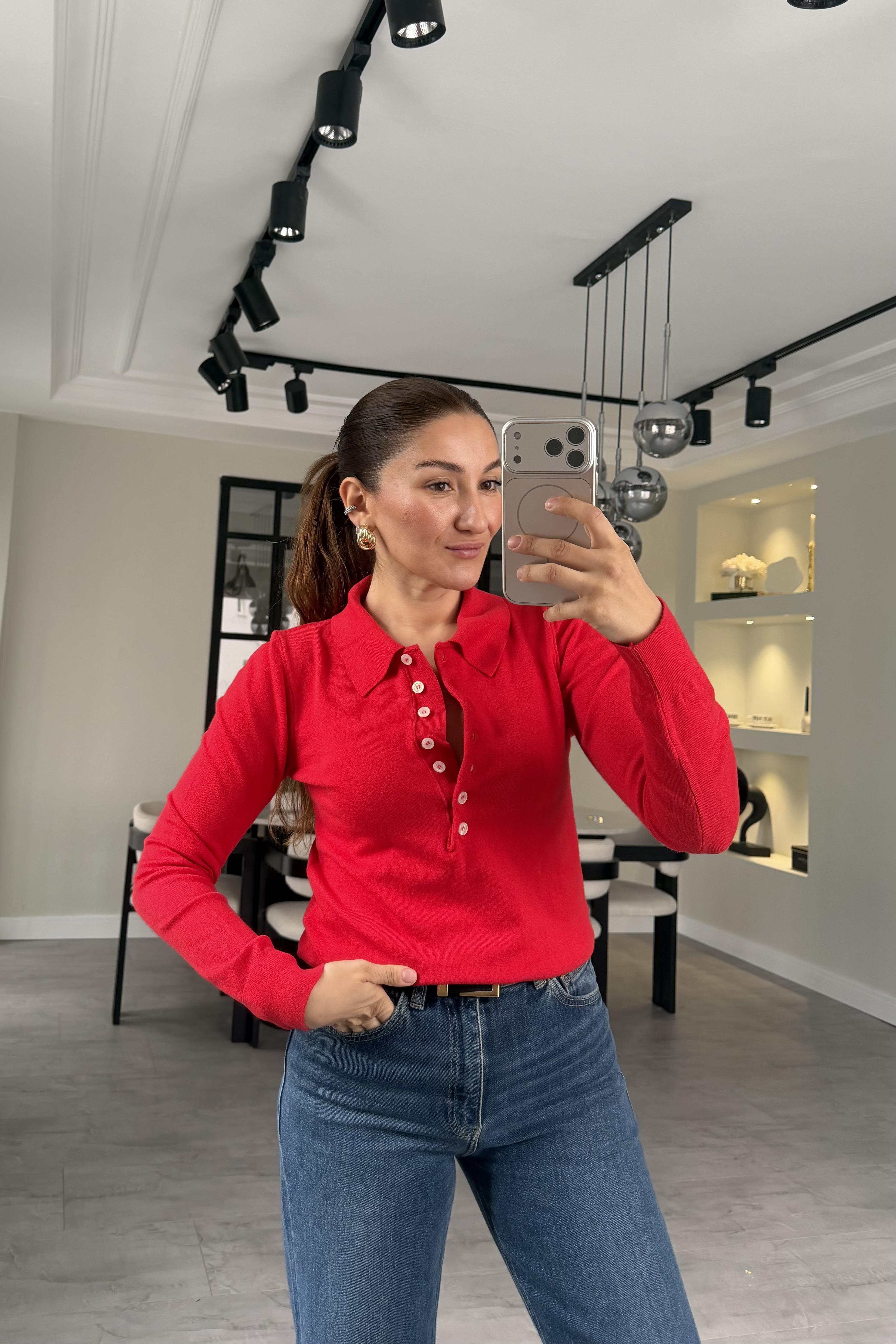 POLO YAKA DÜĞMELİ KAZAK/5065