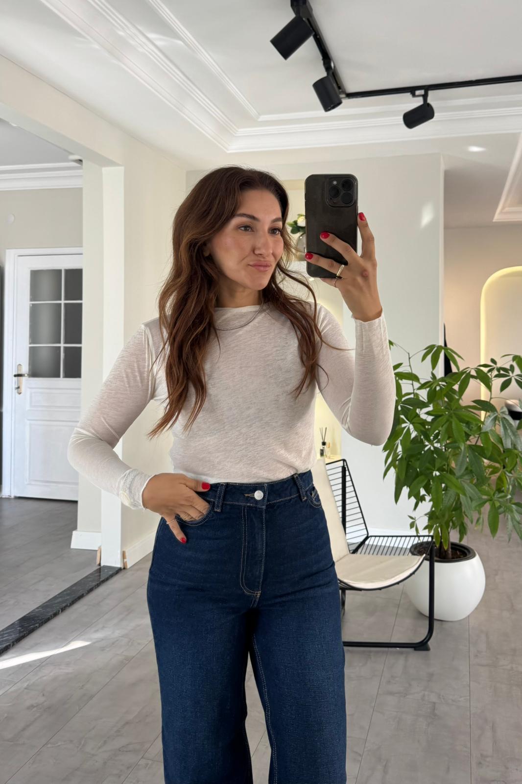 UZUN KOL TRANSPARAN BLUZ/30362