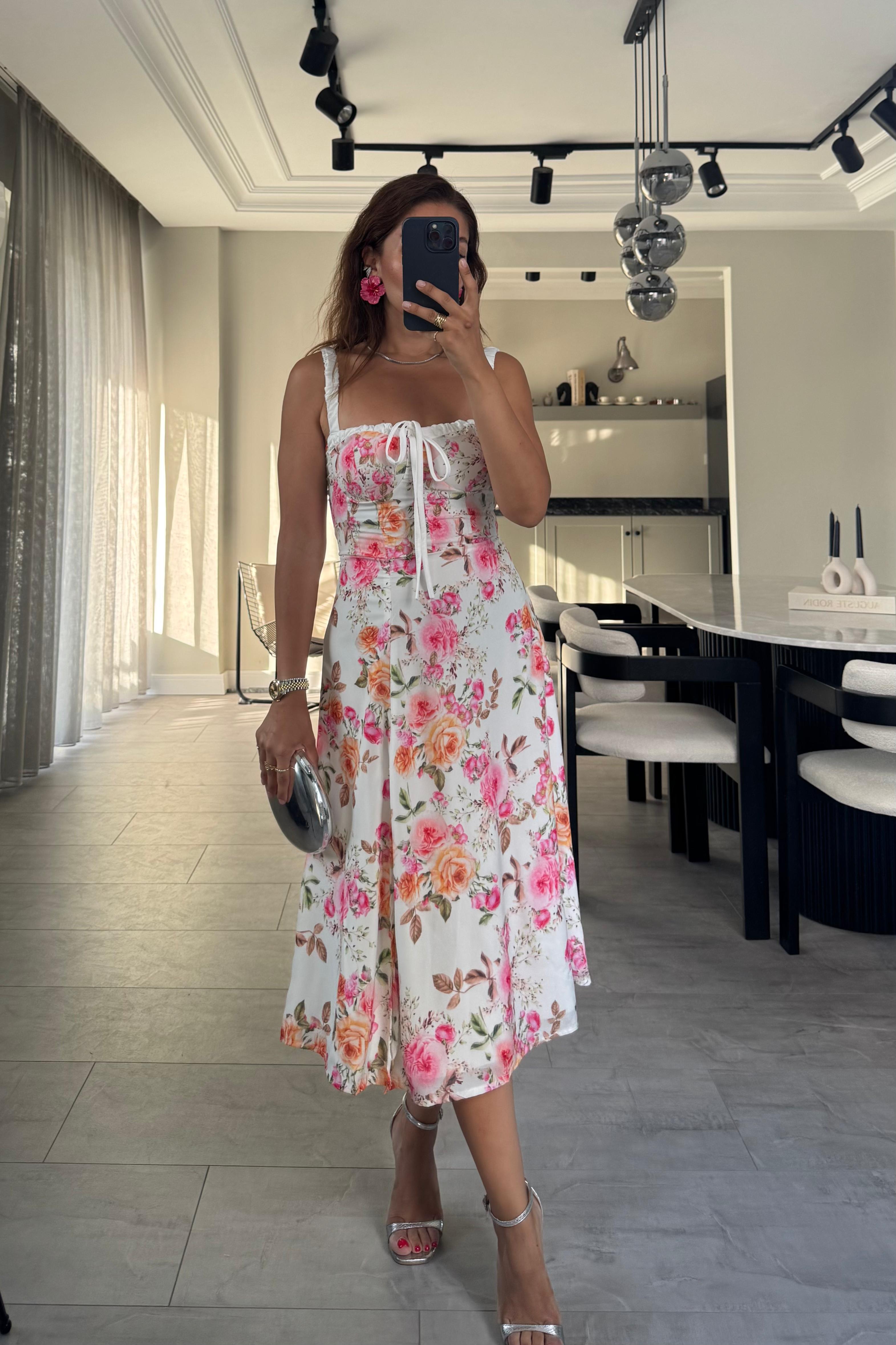 ASKILI DİANA MİDİ BOY ELBİSE/7259