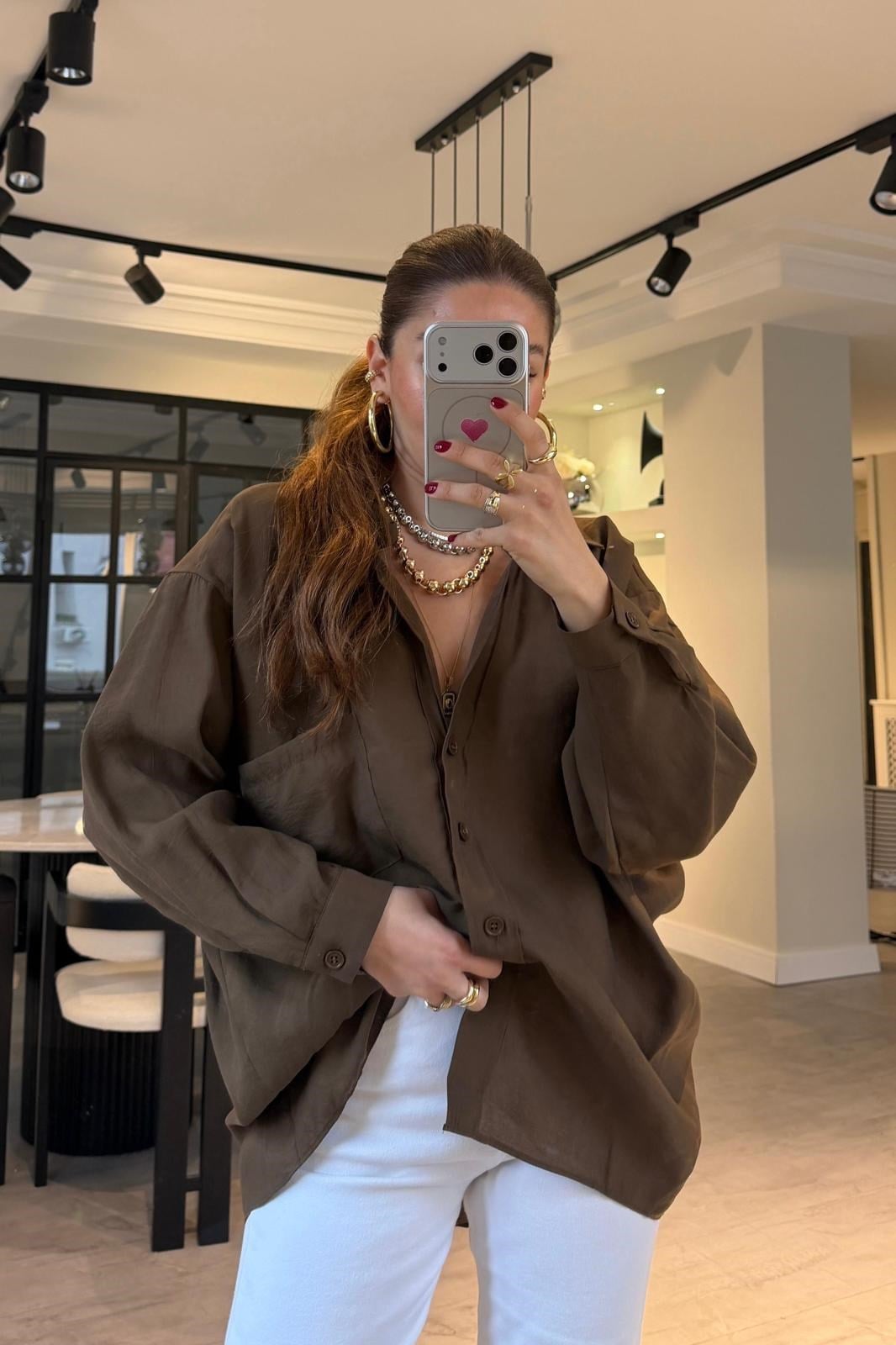 OMUZU DÜŞÜK OVERSIZE GÖMLEK/4612