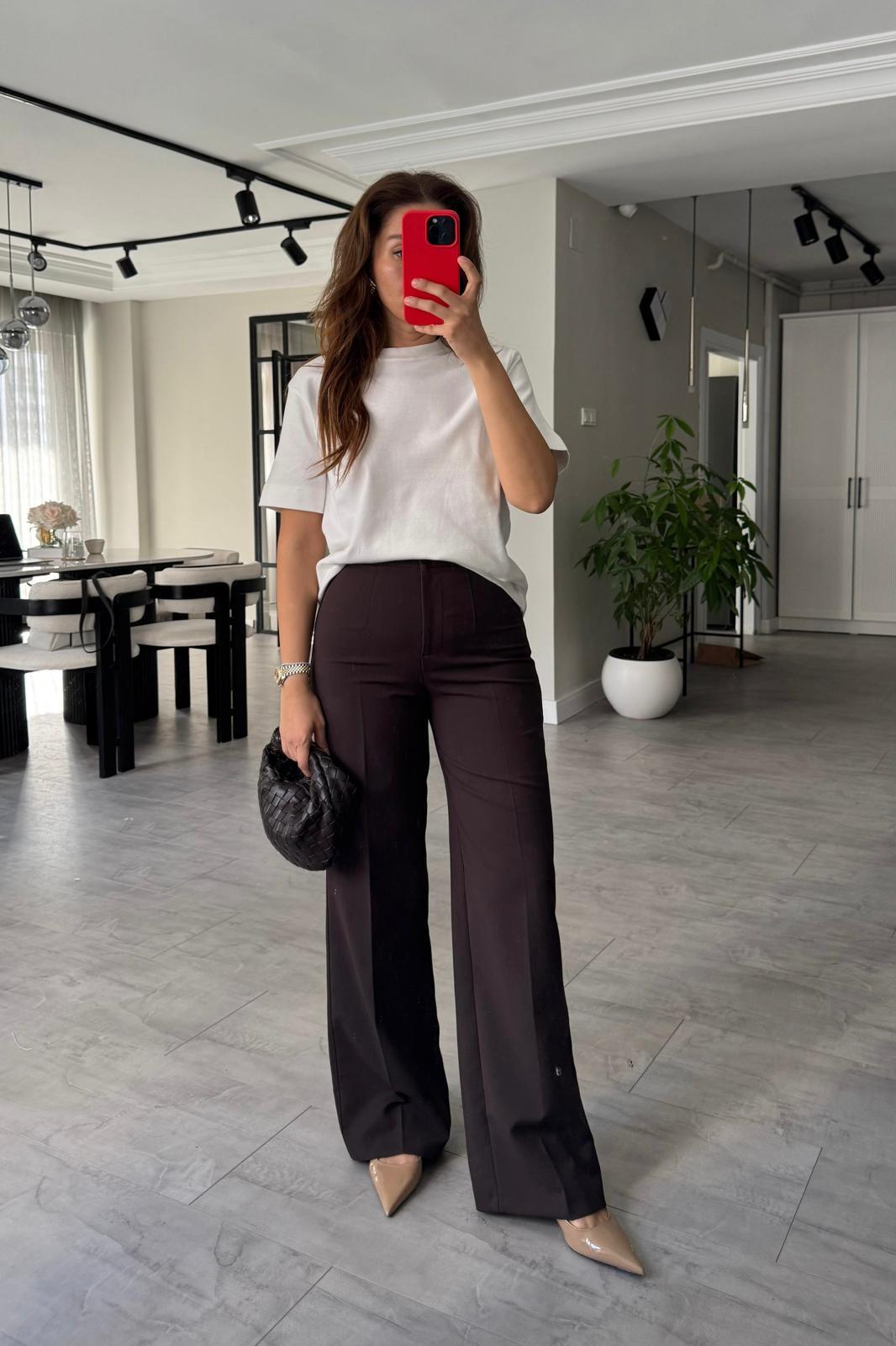 PİLESİZ YÜKSEK BEL PALAZZO PANTOLON/16972