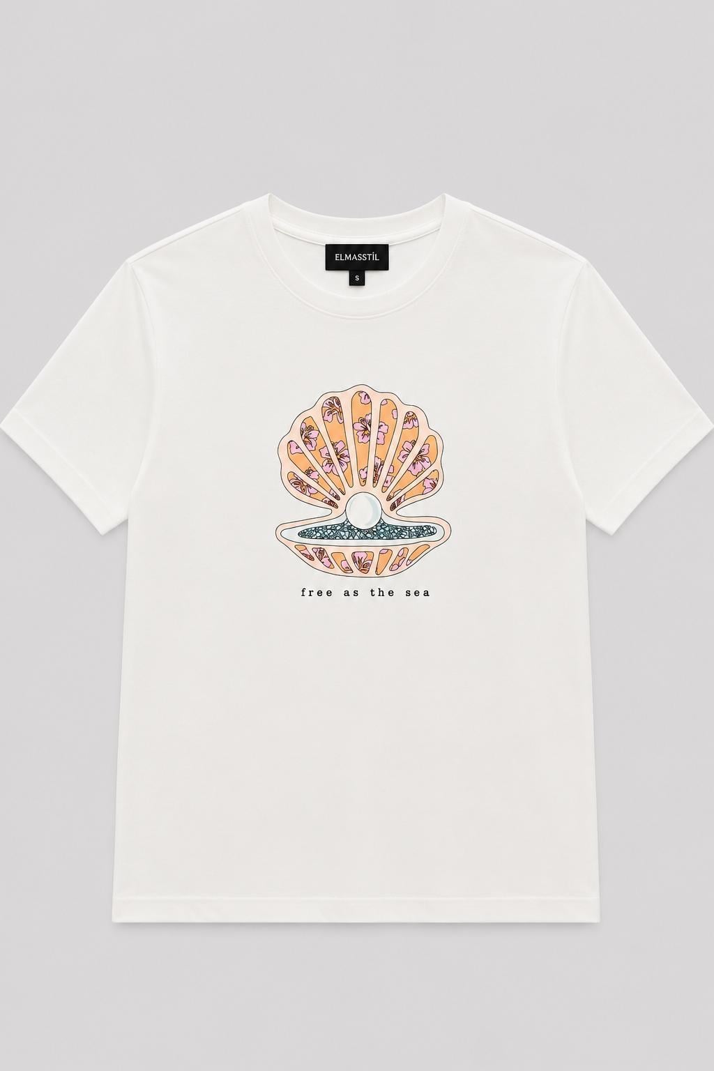 DENİZ KABUĞU BASKILI T-SHIRT