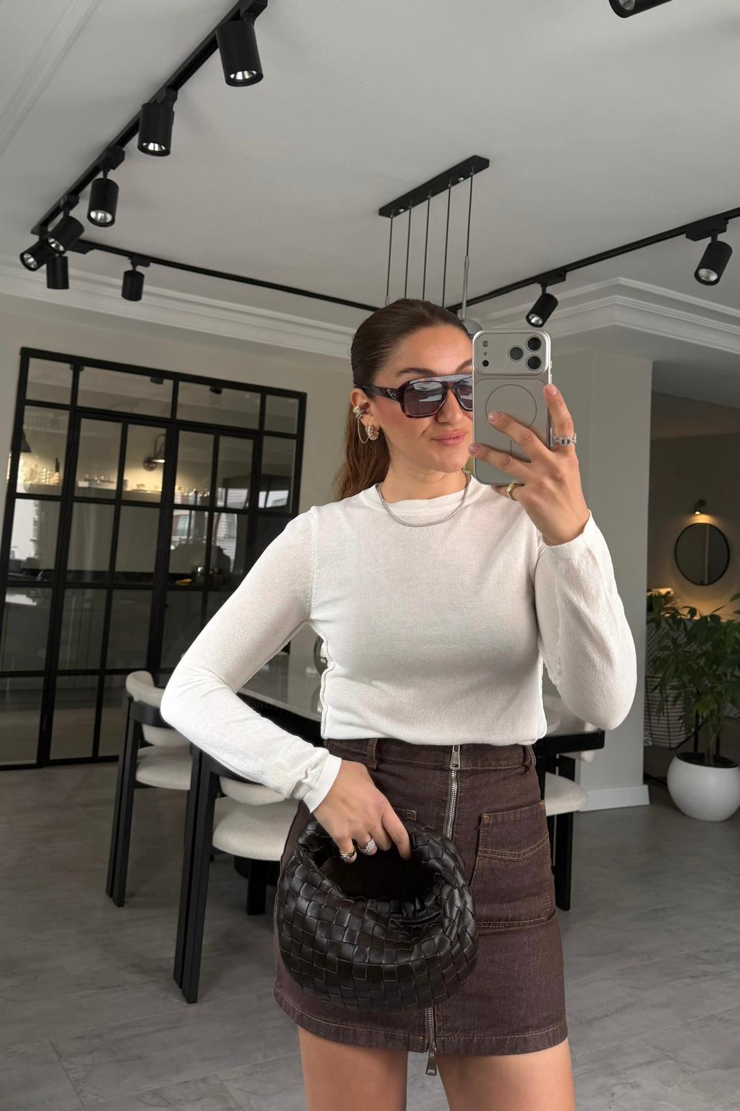 TERS DİKİŞ TRANSPARAN KAZAK