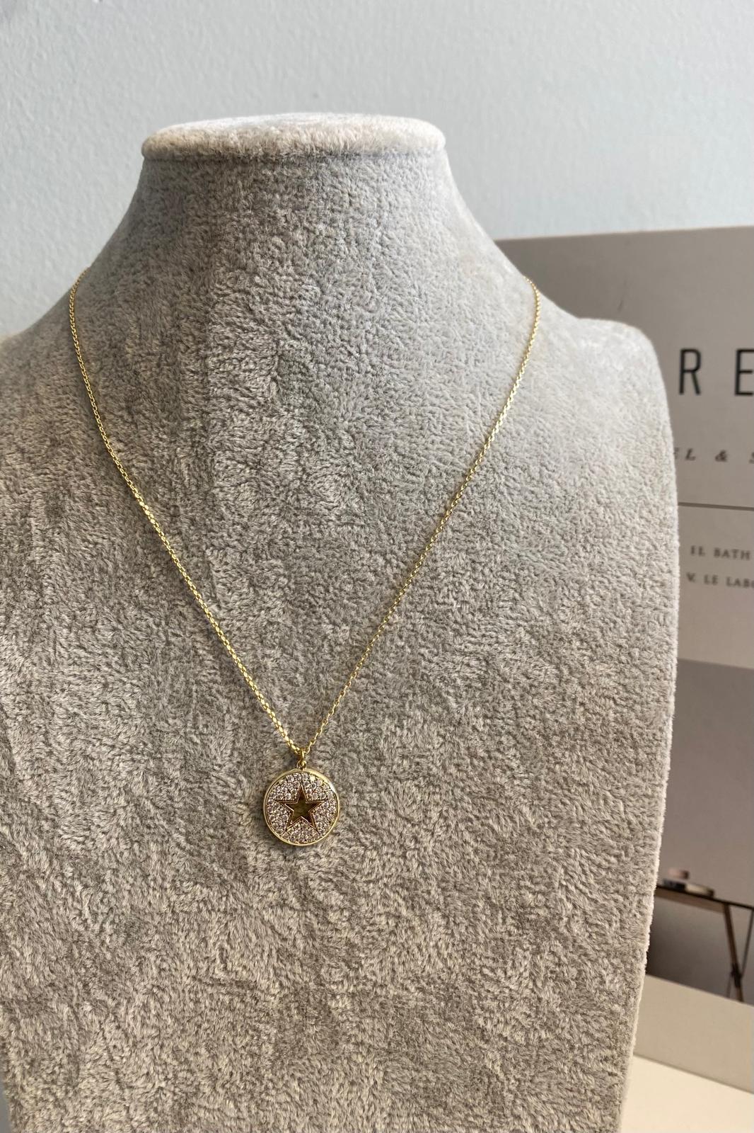 YILDIZ FİGÜRLÜ ZİRKON TAŞLI KOLYE