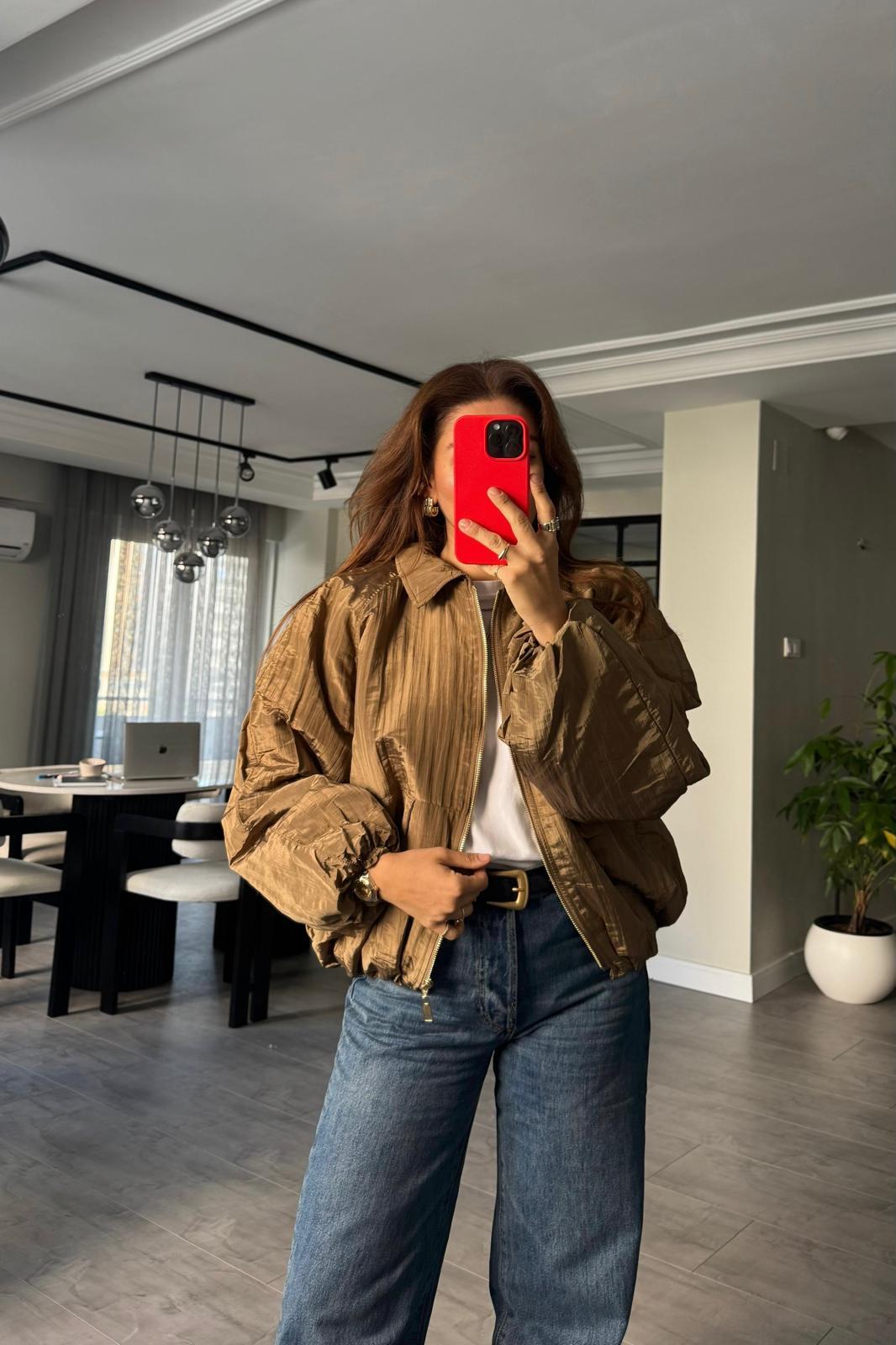 JAKARLI ŞİŞME BOMBER CEKET/9638