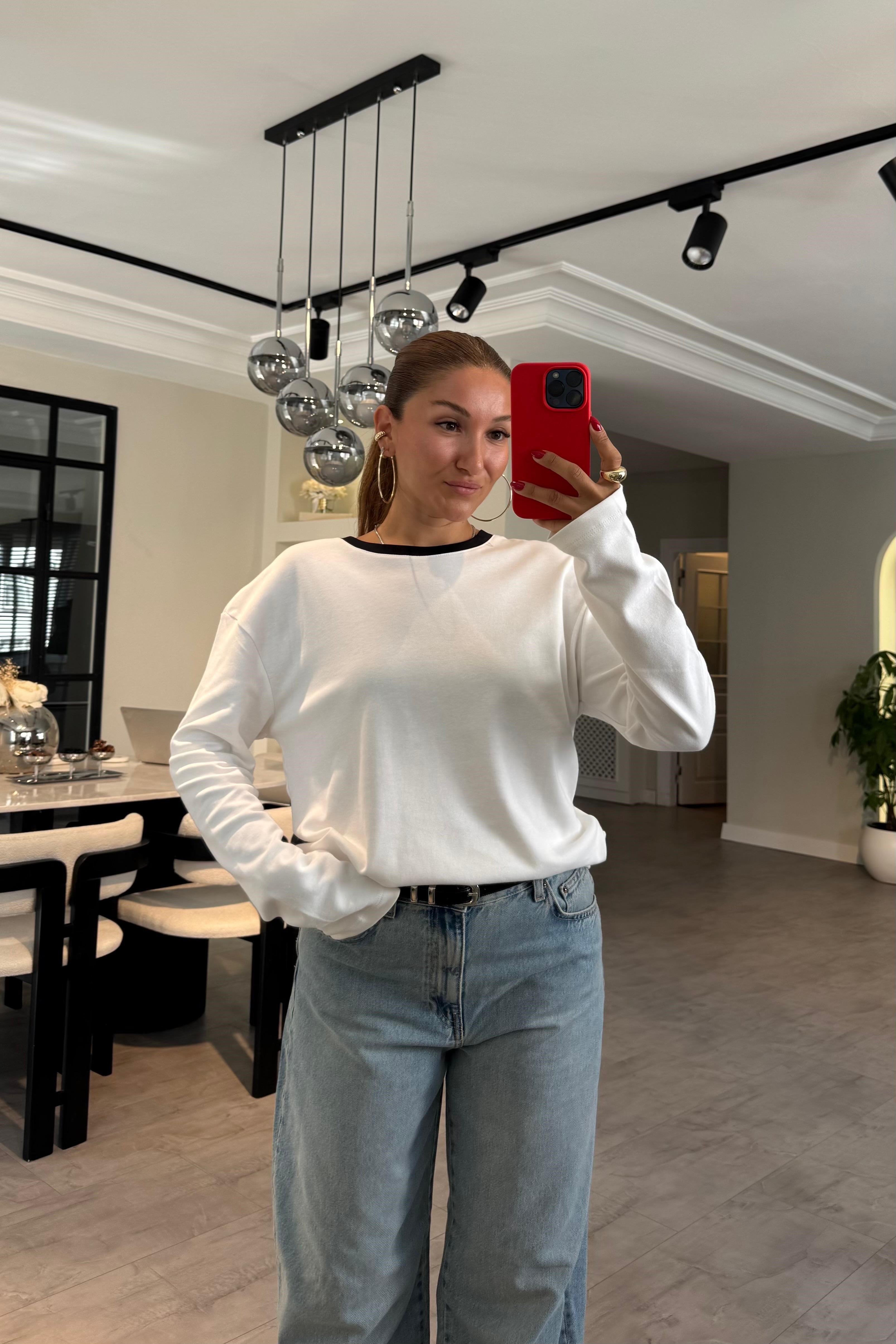 BİYE DETAYLI UZUNKOL SWEATSHIRT/8454