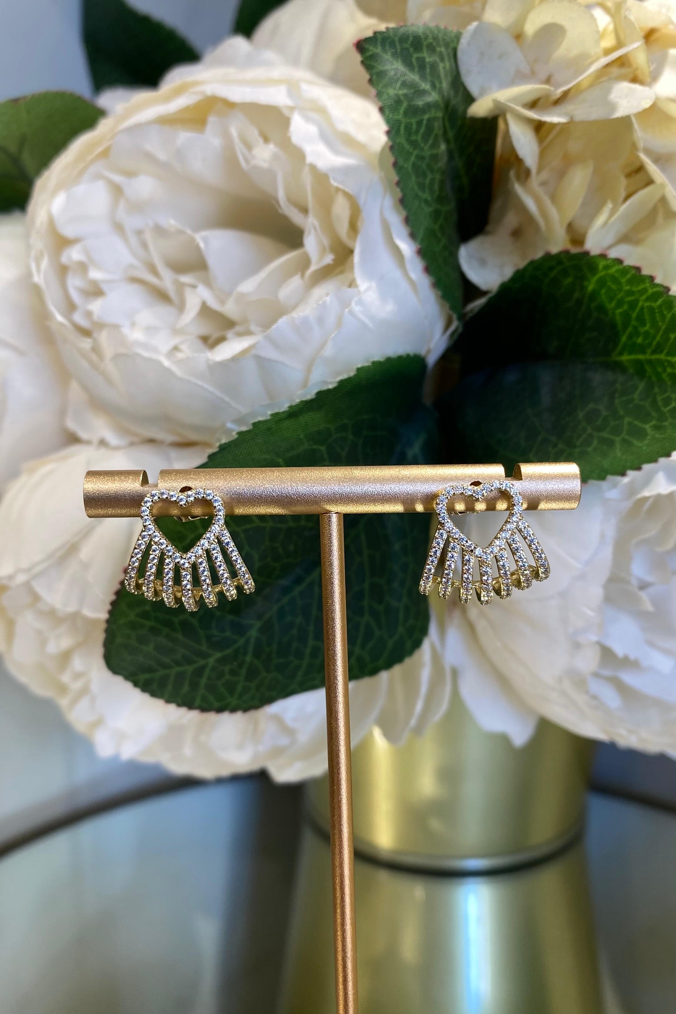 KAFES KALP TAŞLI KÜPE