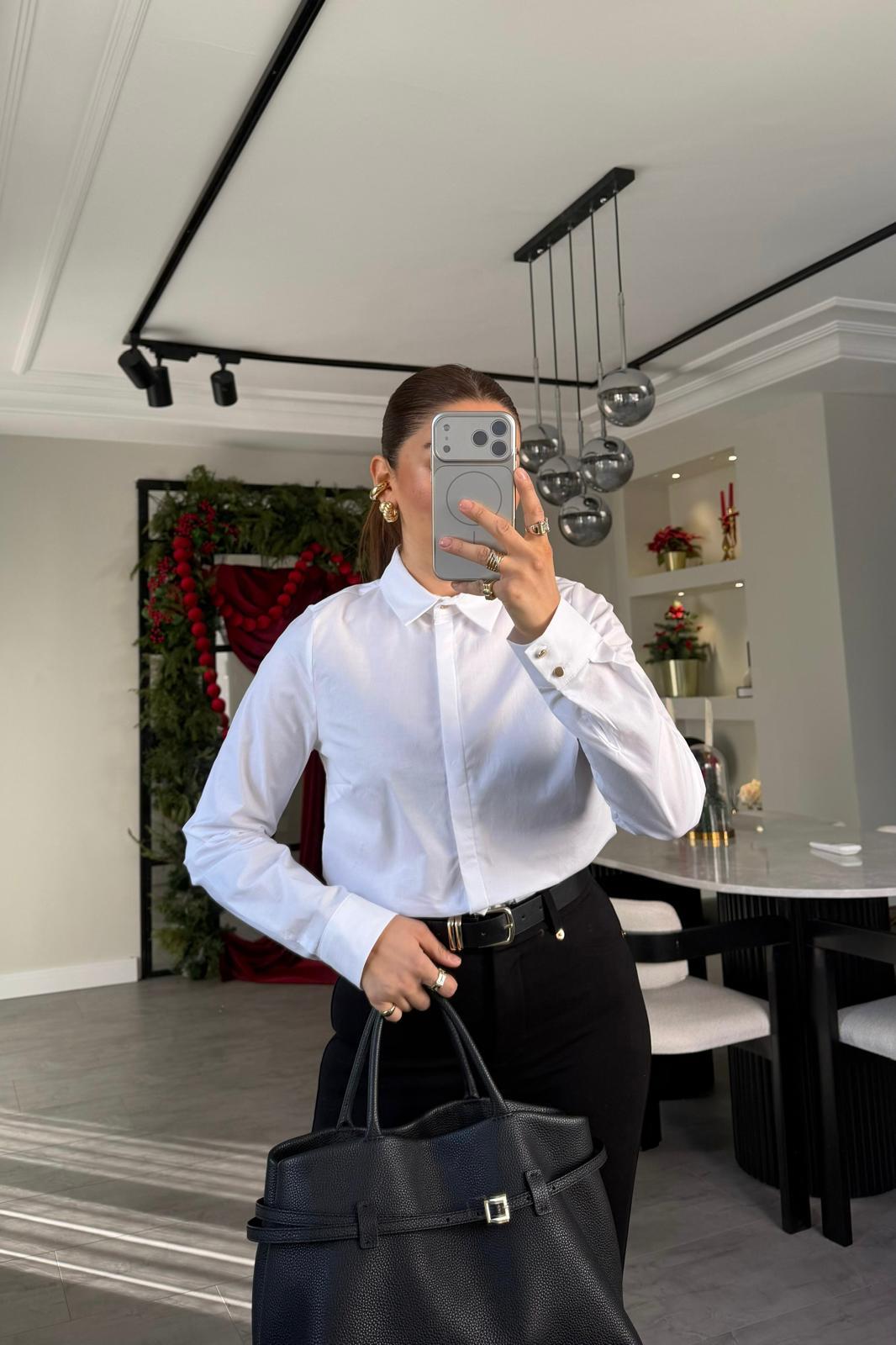 GOLD DÜĞMELİ SLİM GÖMLEK/4540