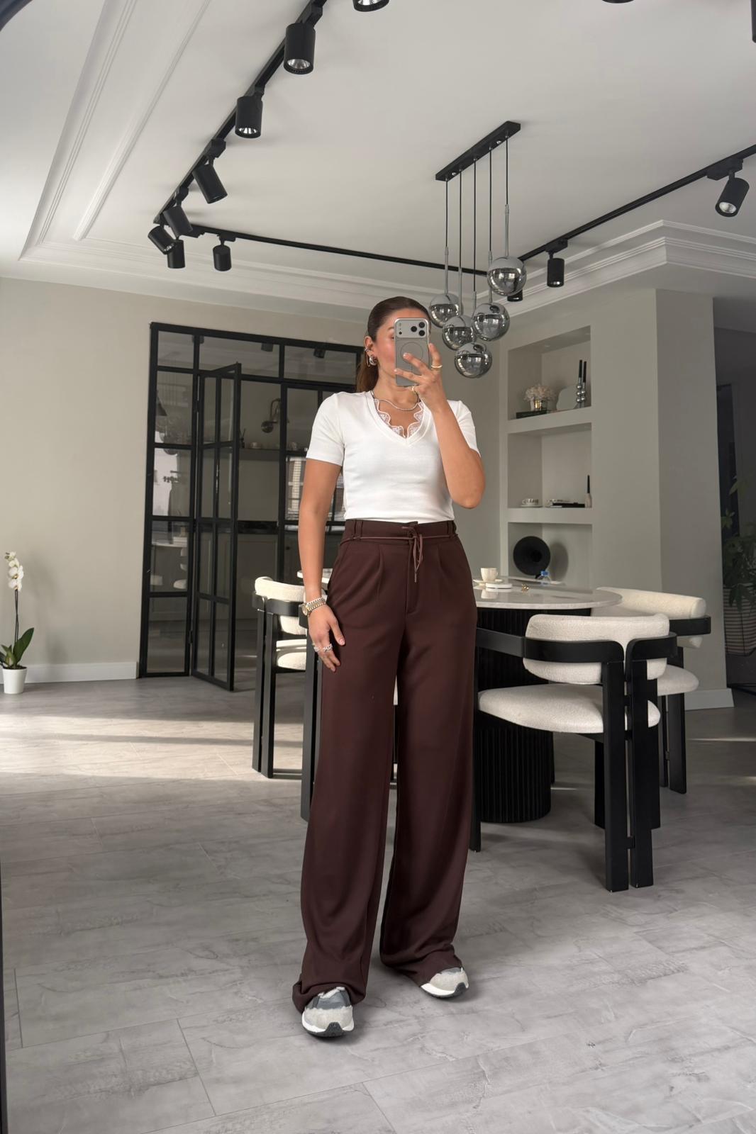 BELİ LASTİKLİ MODAL PALAZZO PANTOLON/K181