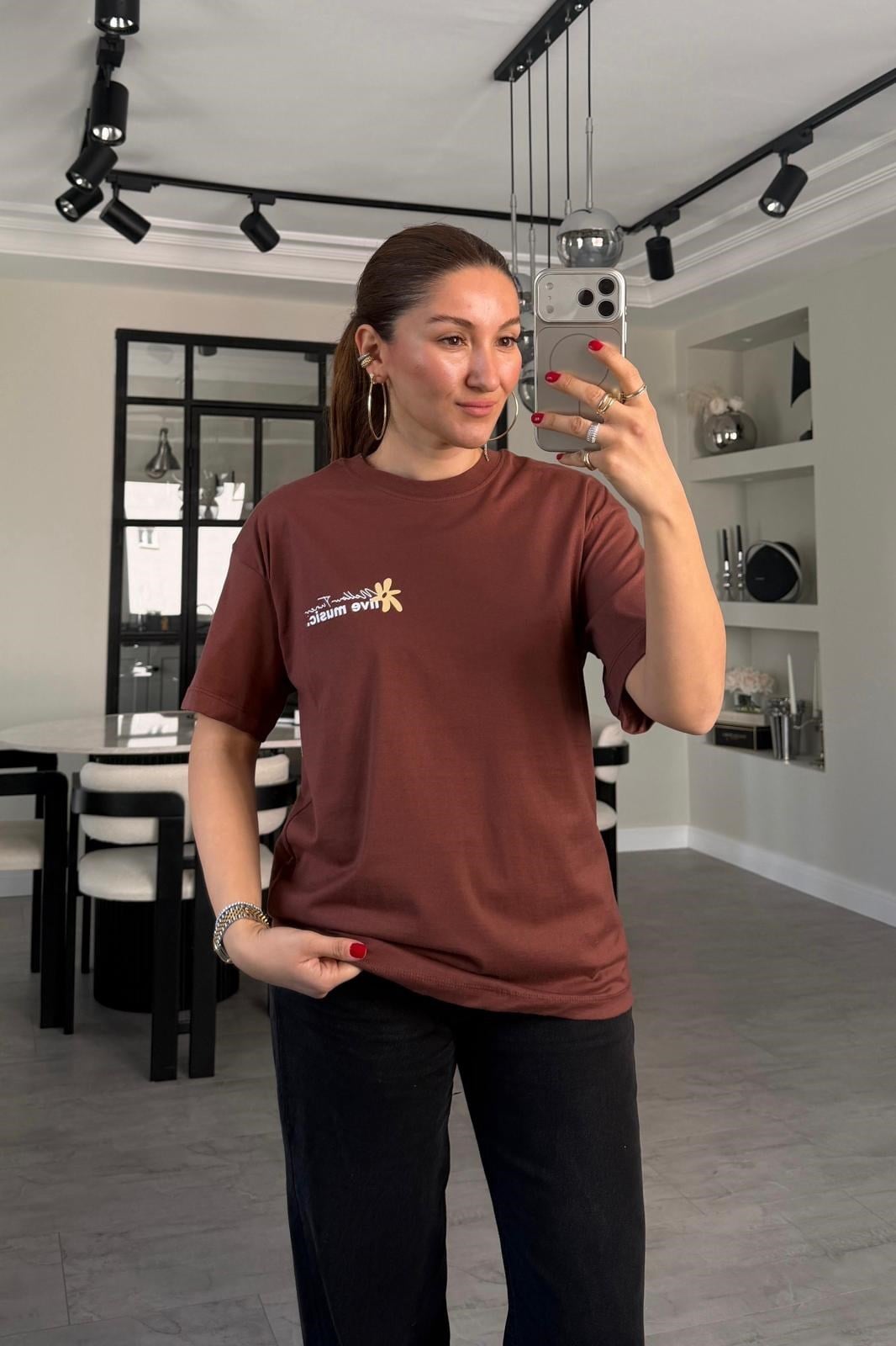 LİVE MUSİC BASKILI T-SHİRT