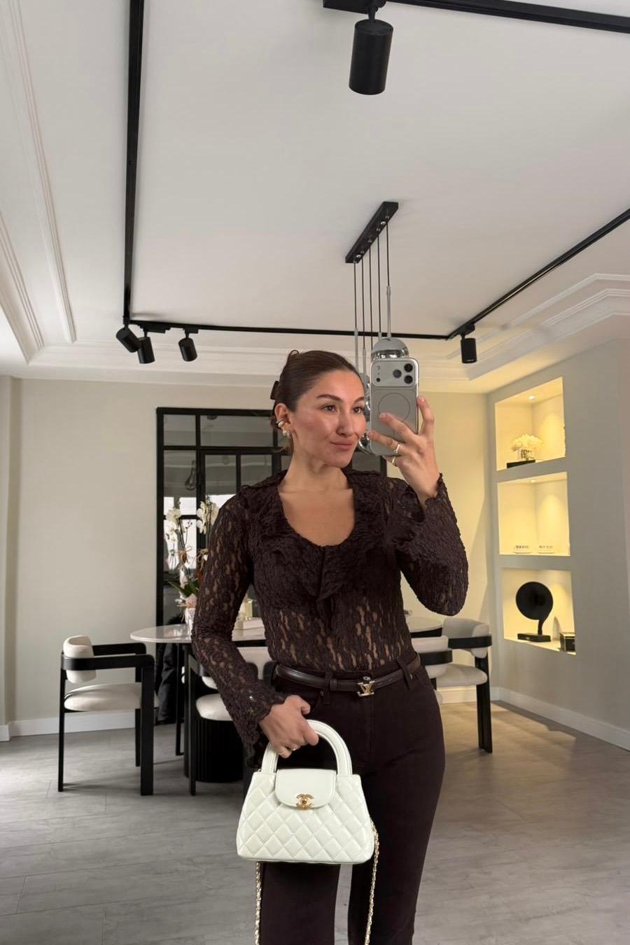 FIRFIRLI TRANSPARAN DANTEL BLUZ/10640