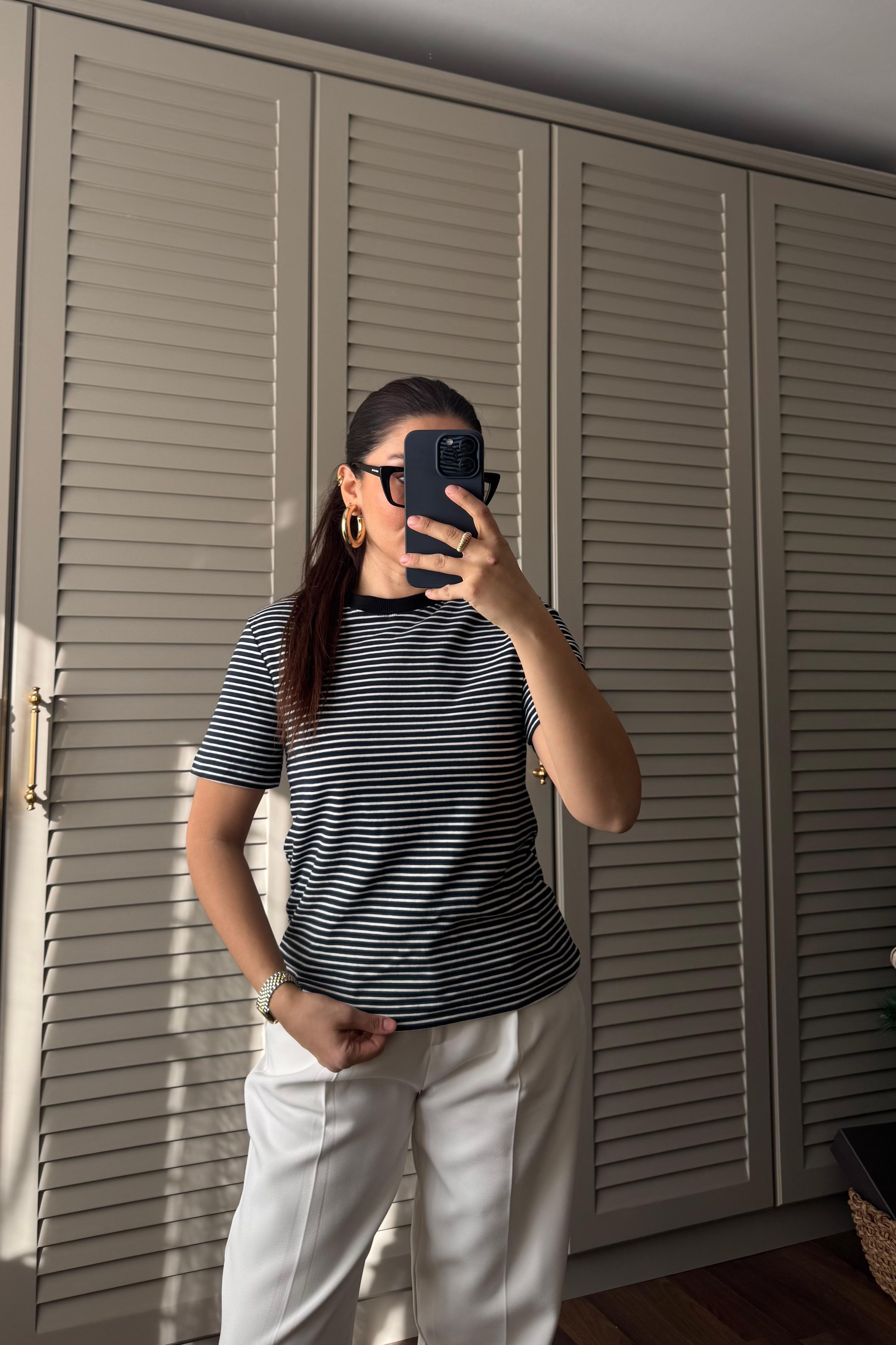 MASSİMO ÇİZGİLİ BASIC T-SHIRT