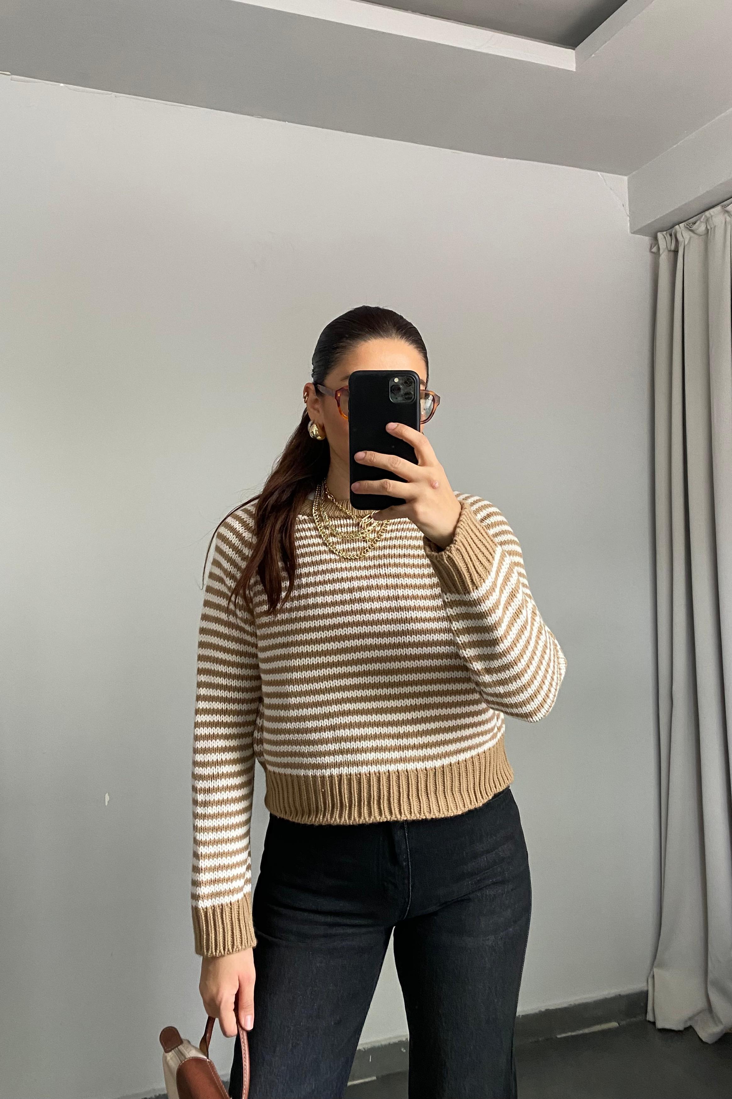 MASSİMO ÖRME ÇİZGİLİ KAZAK / 24016