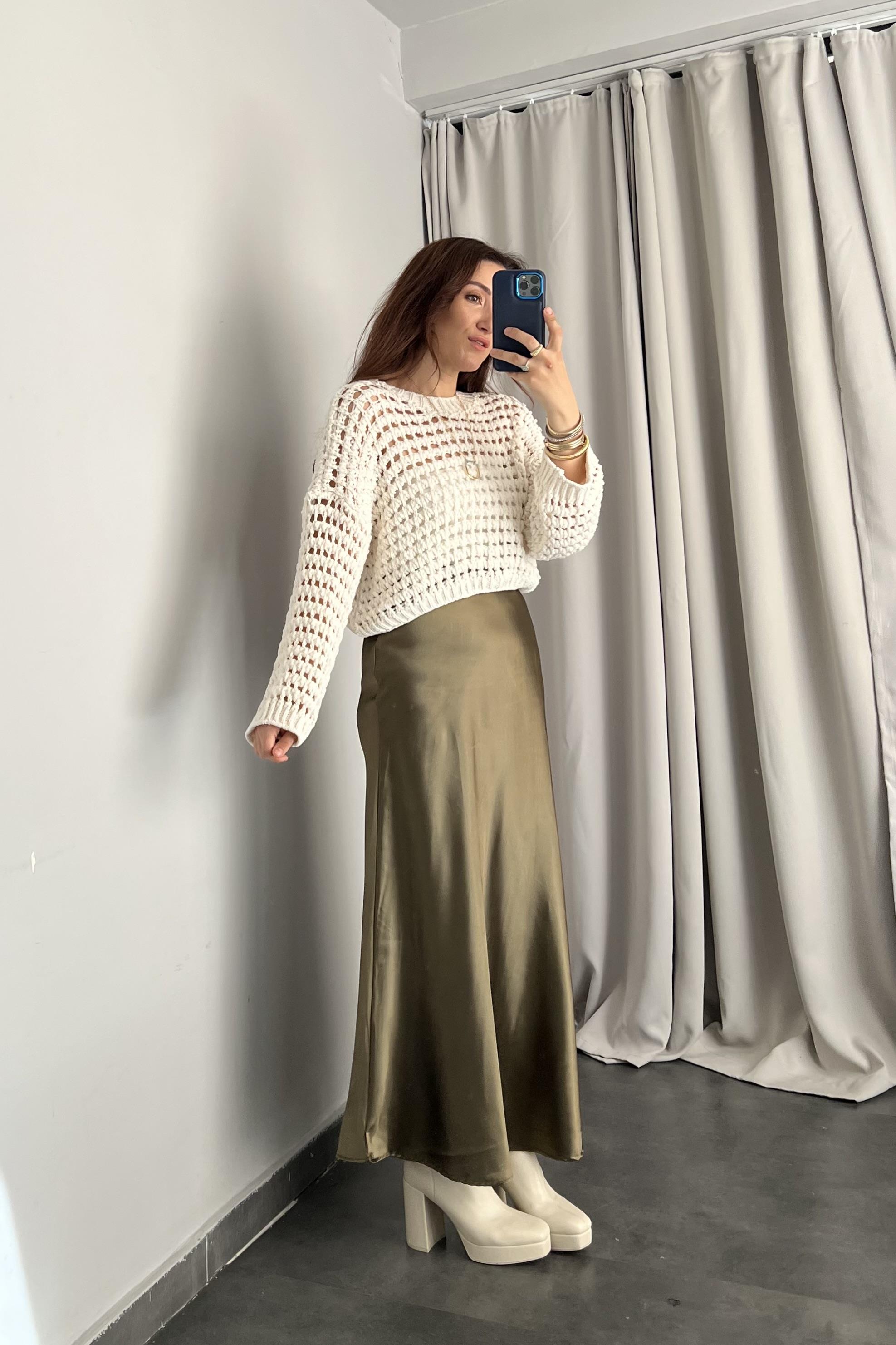 MAXİBOY SATEN ETEK/21077