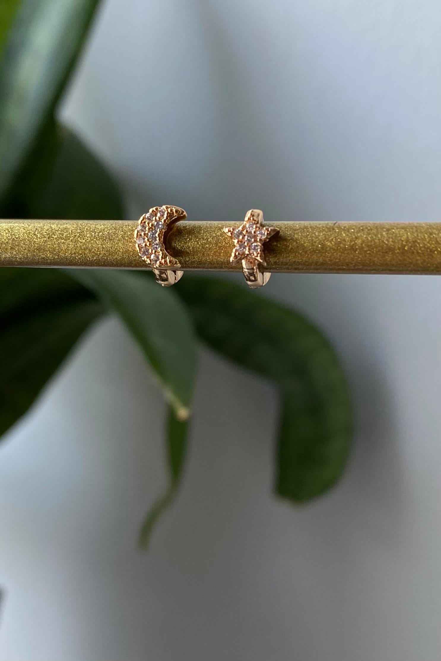 MİNİMAL AY-YILDIZ KÜPE